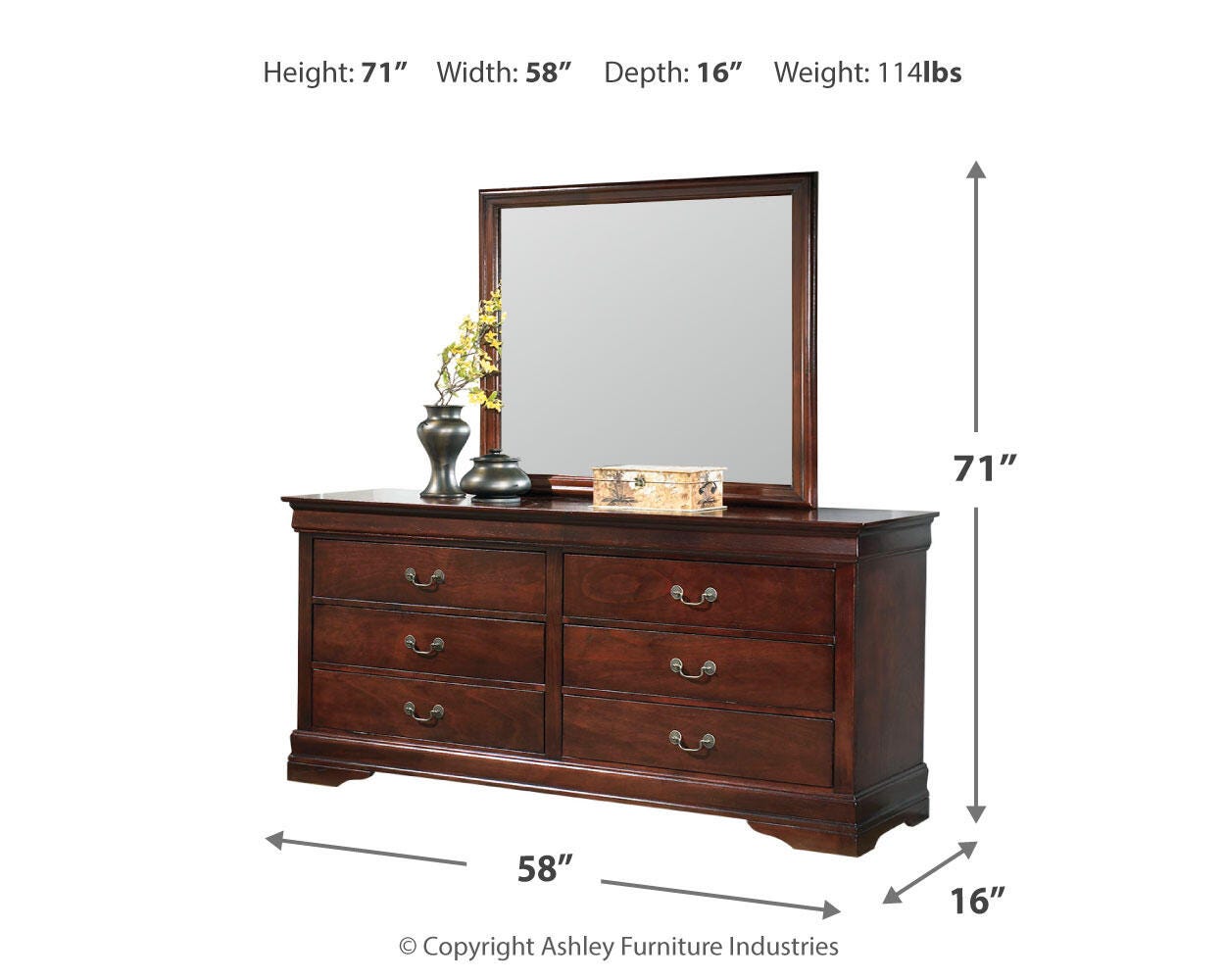 Alisdair Sleigh Bed, Dresser, Mirror and Nightstand