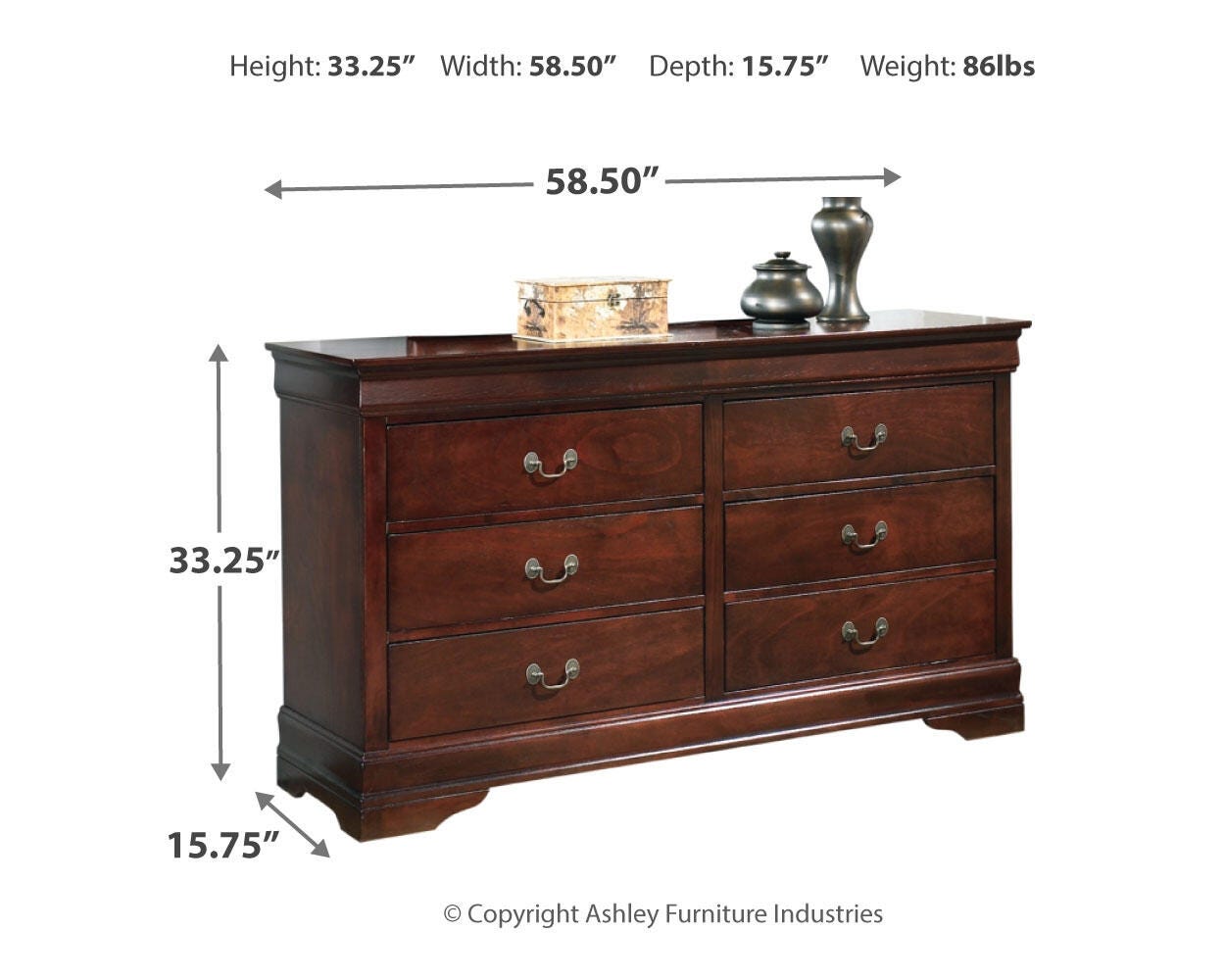 Alisdair Sleigh Bed, 2 Dressers, Mirror and Nightstand