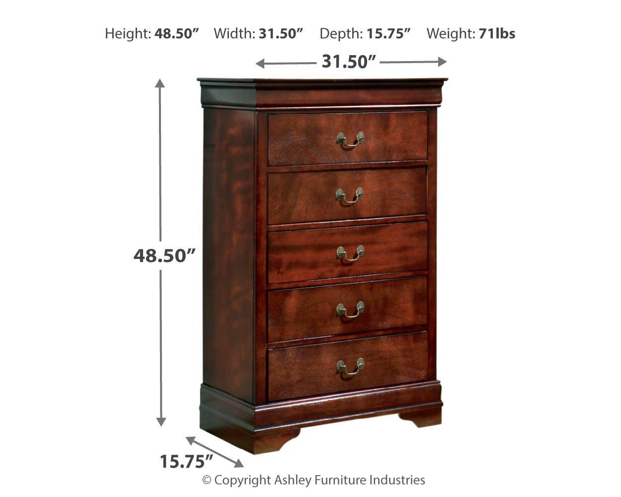 Alisdair Sleigh Bed, Dresser, Mirror, 2 Chests and 2 Nightstands
