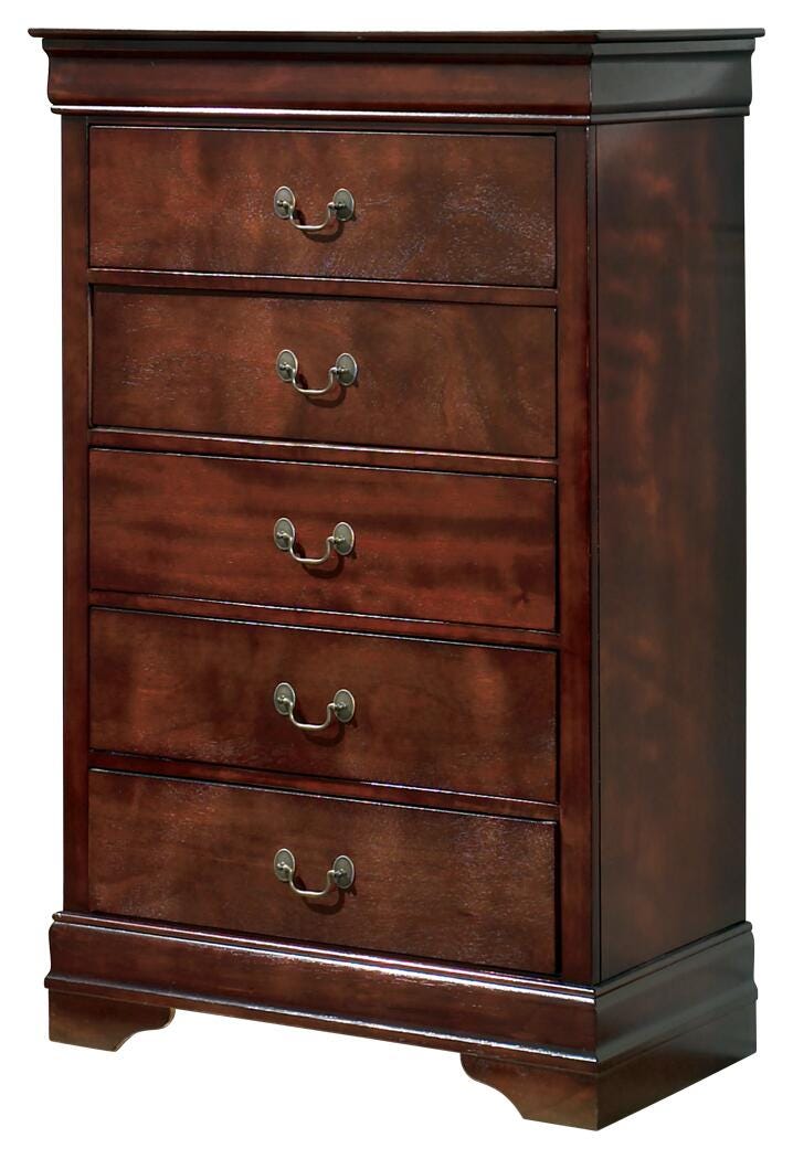 Alisdair Sleigh Bed with Mirrored Dresser, Chest and 2 Nightstands
