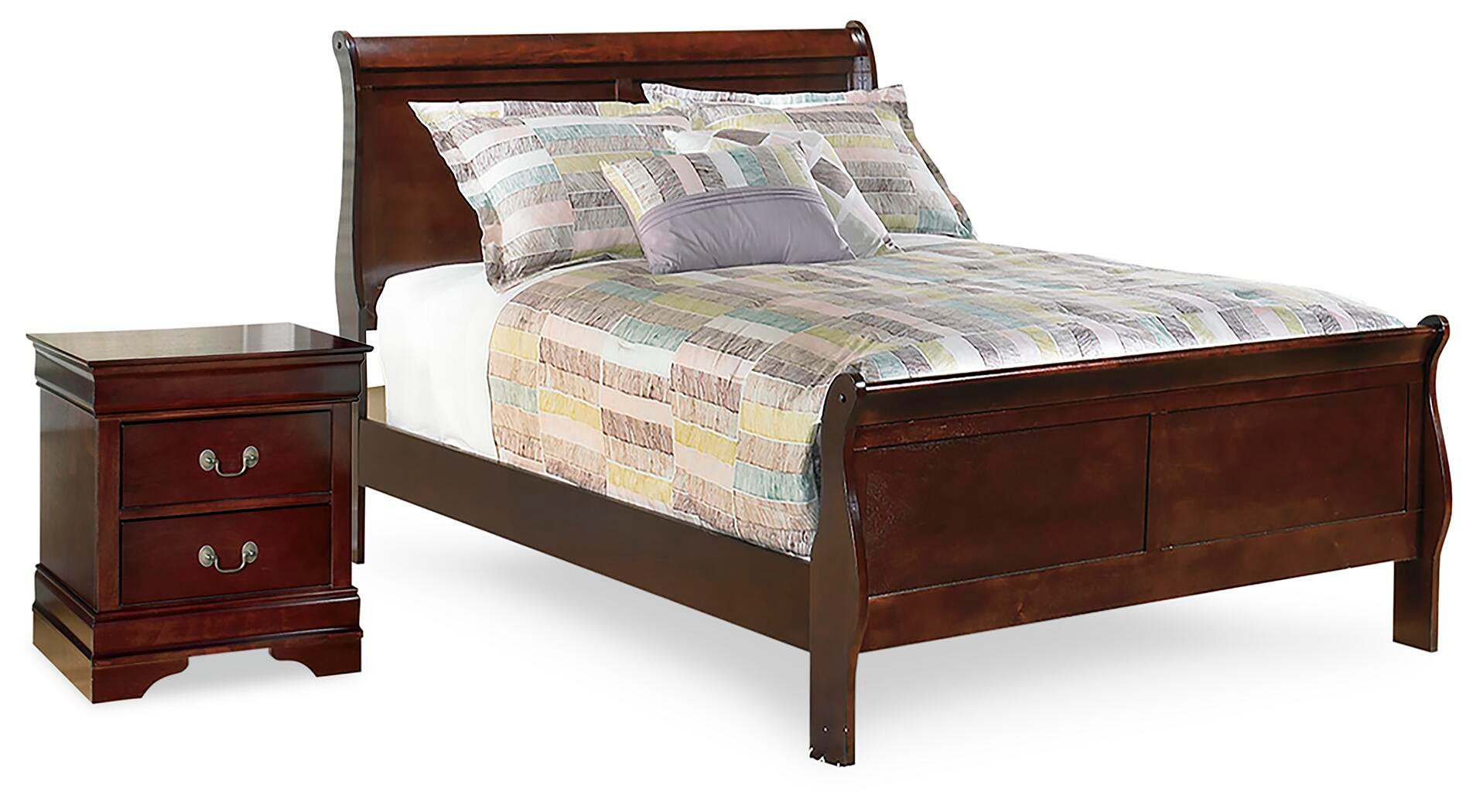 Alisdair Sleigh Bed and Nightstand