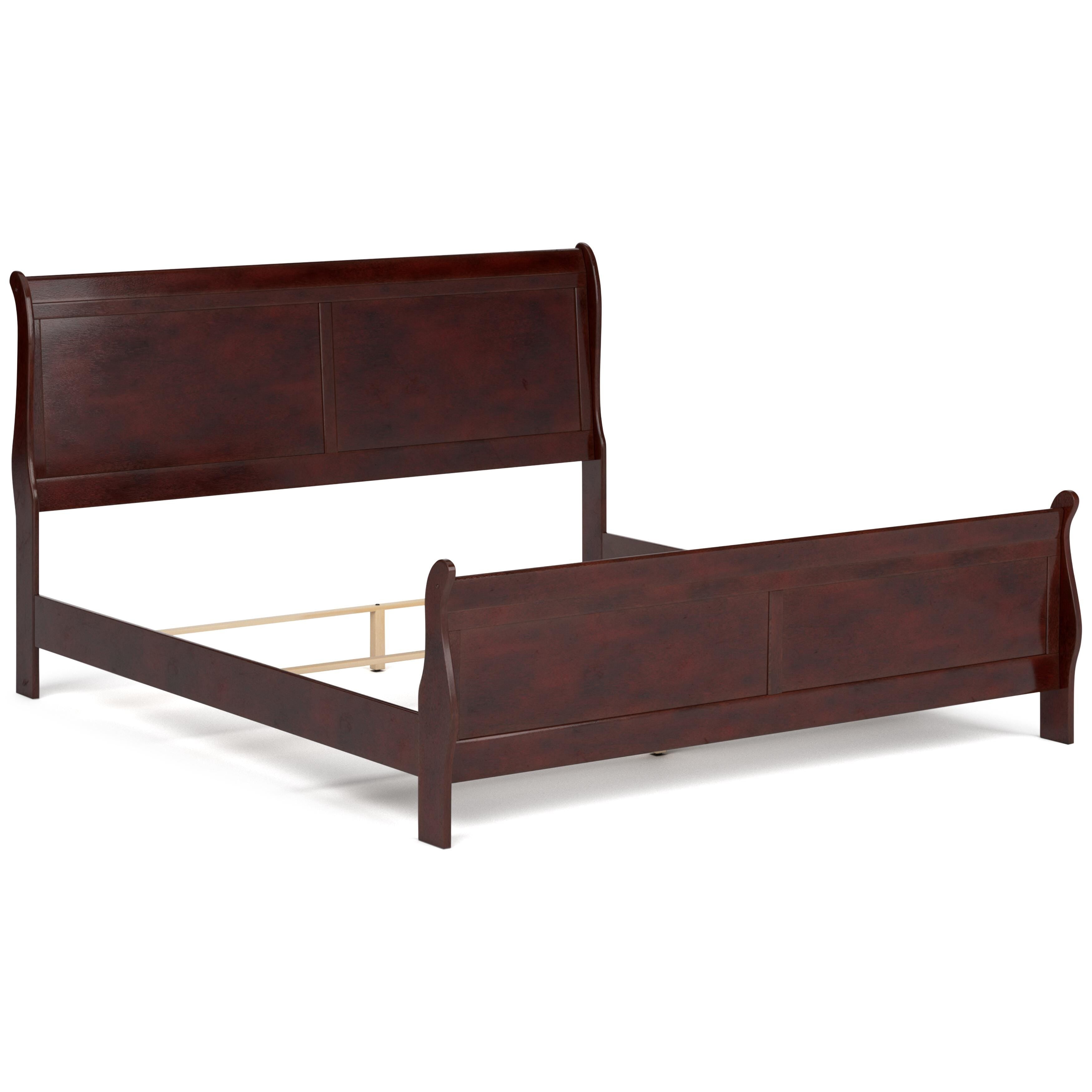 Alisdair Sleigh Bed with Mirrored Dresser and Chest