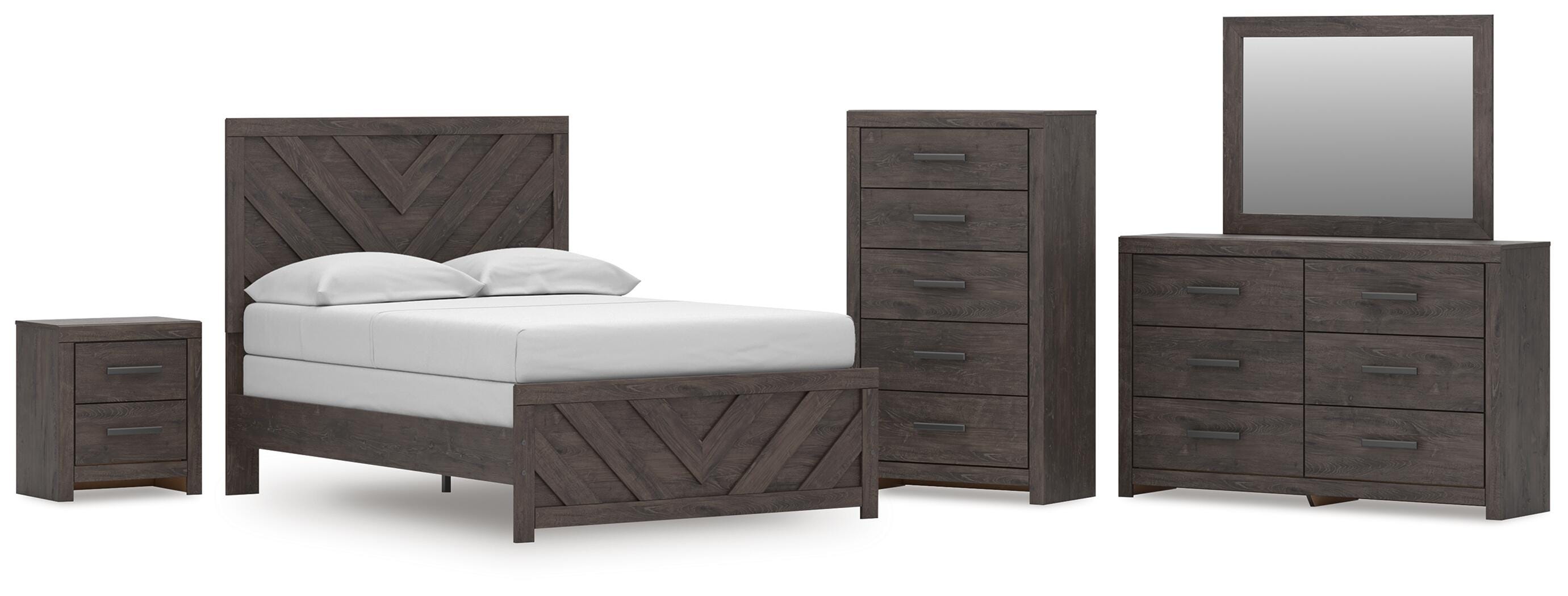 Prendonea Panel Bed, Dresser, Mirror, Chest and Nightstand