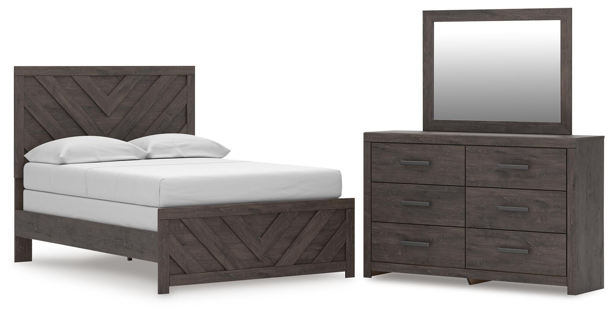 Prendonea Panel Bed, Dresser and Mirror