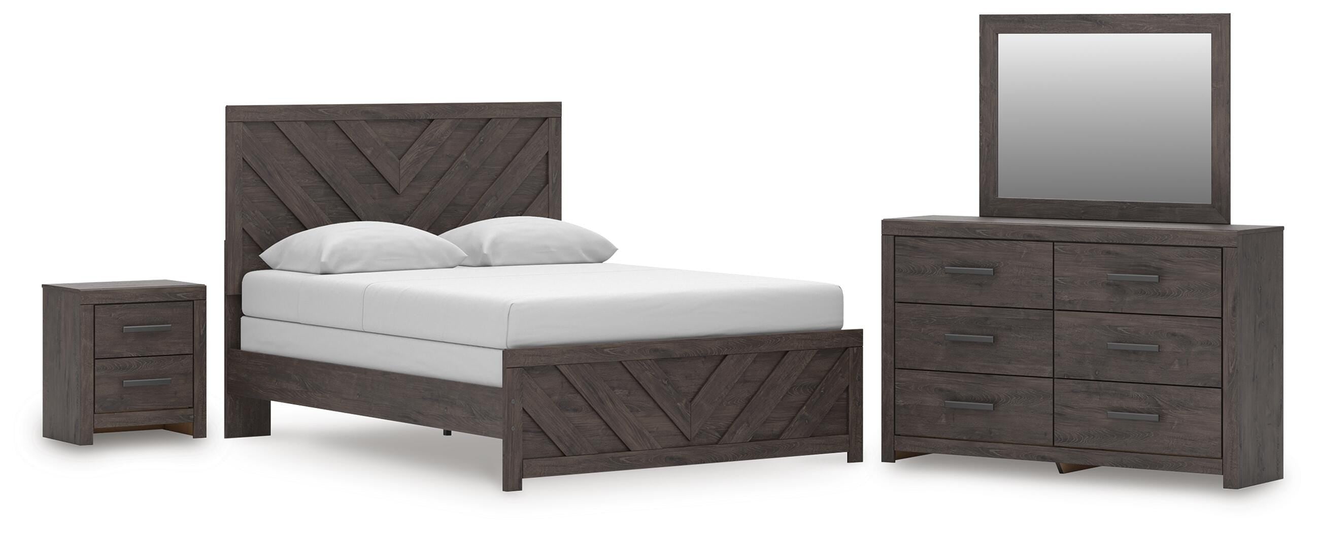 Prendonea Panel Bed, Dresser, Mirror and Nightstand