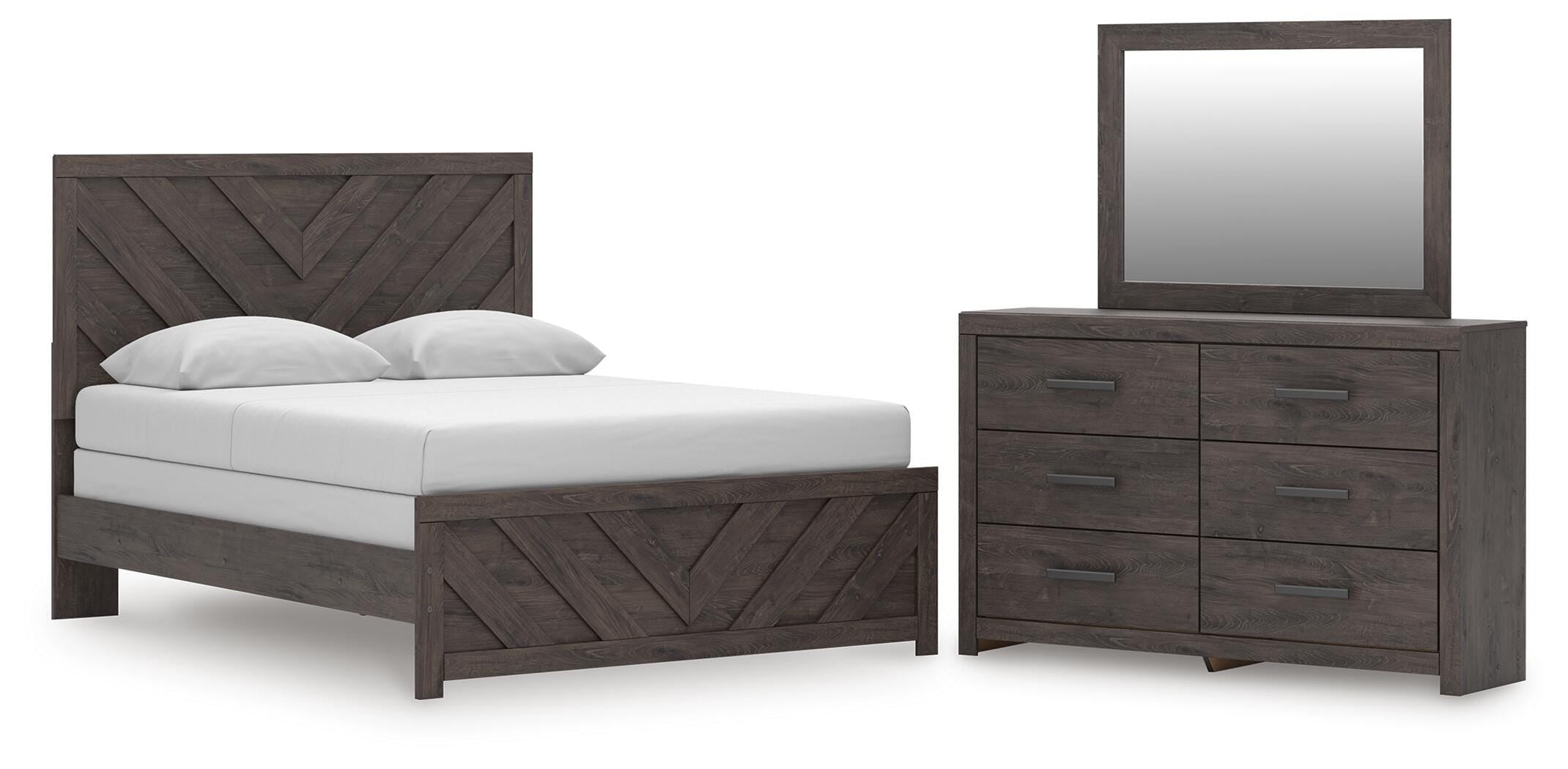 Prendonea Panel Bed, Dresser and Mirror