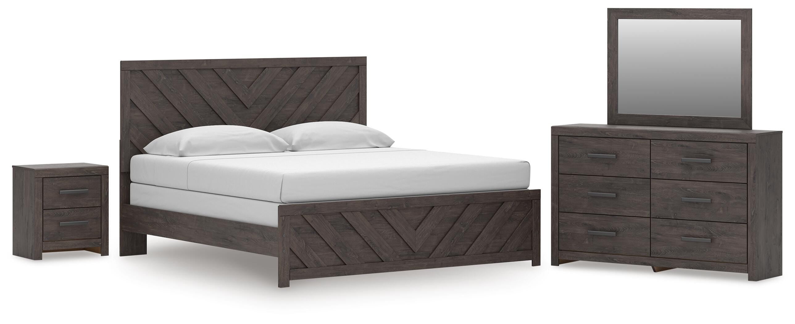 Prendonea Panel Bed, Dresser, Mirror and Nightstand