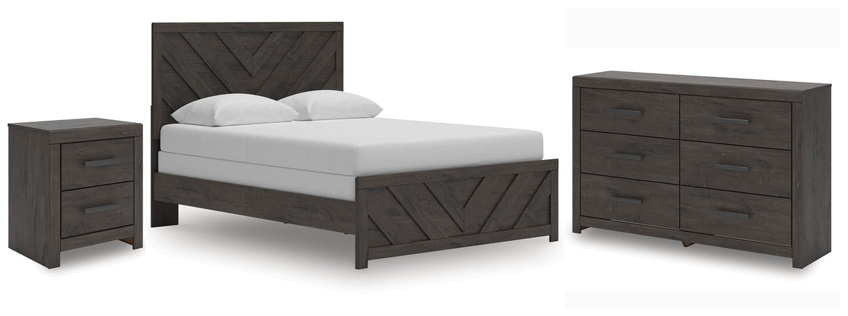Prendonea Panel Bed, Dresser and Nightstand