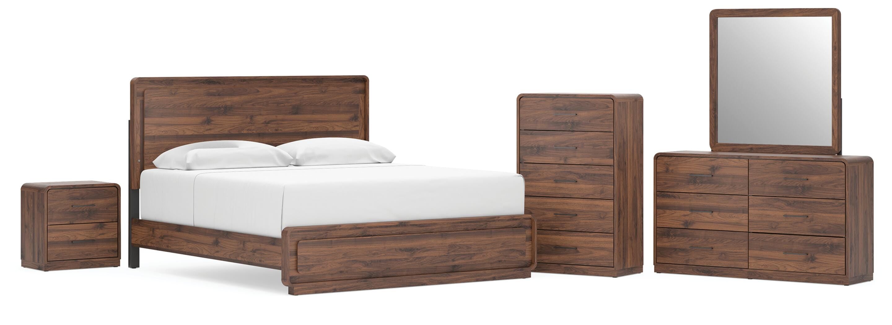 Fortlorn Panel Bed, Dresser, Mirror, 2 Chests and 2 Nightstands