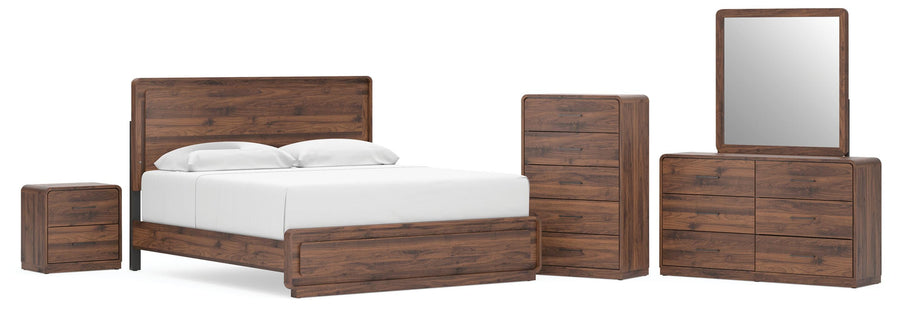 Fortlorn Panel Bed, Dresser, Mirror, 2 Chests and 2 Nightstands