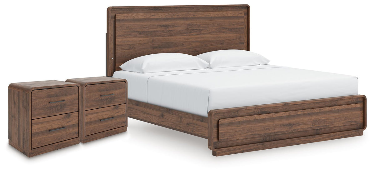 Fortlorn Panel Bed and 2 Nightstands