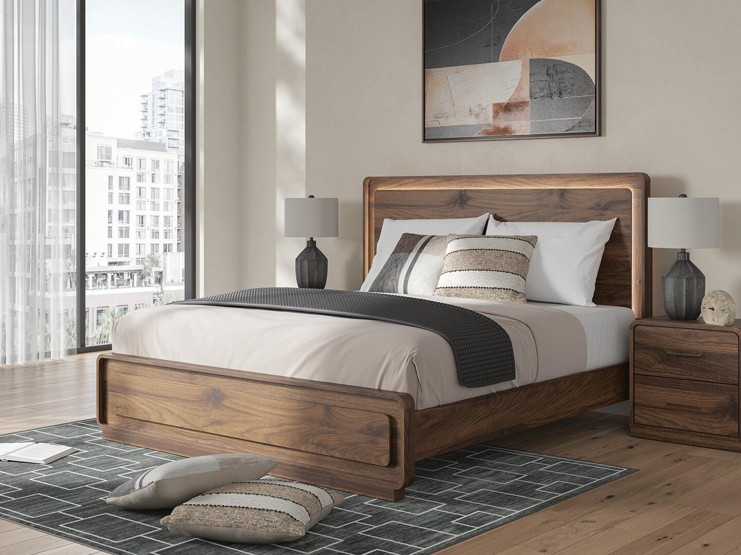 Fortlorn Panel Bed, Dresser and Nightstand