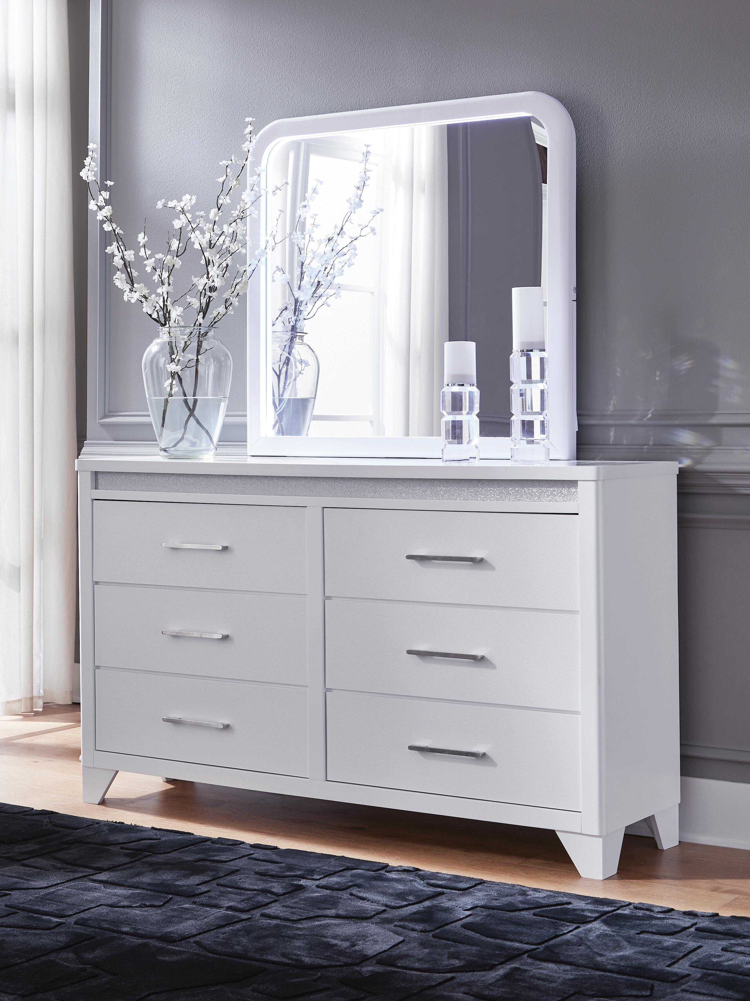 Jarlee Panel Bed, Dresser, Mirror and Nightstand