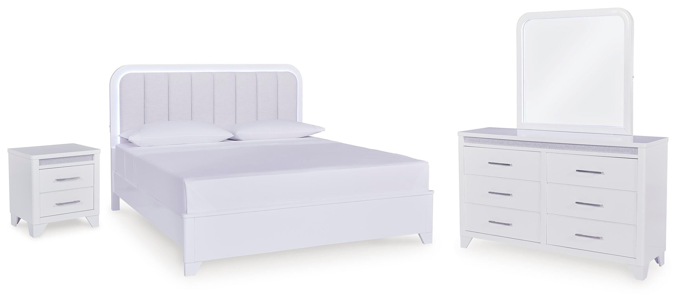 Jarlee Panel Bed, Dresser, Mirror and Nightstand