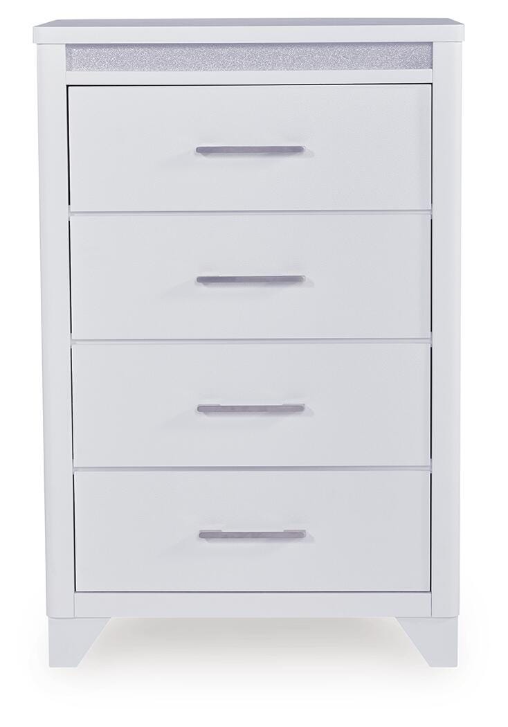 Jarlee Upholstered Panel Bed, Dresser, Mirror, Chest and 2 Nightstands