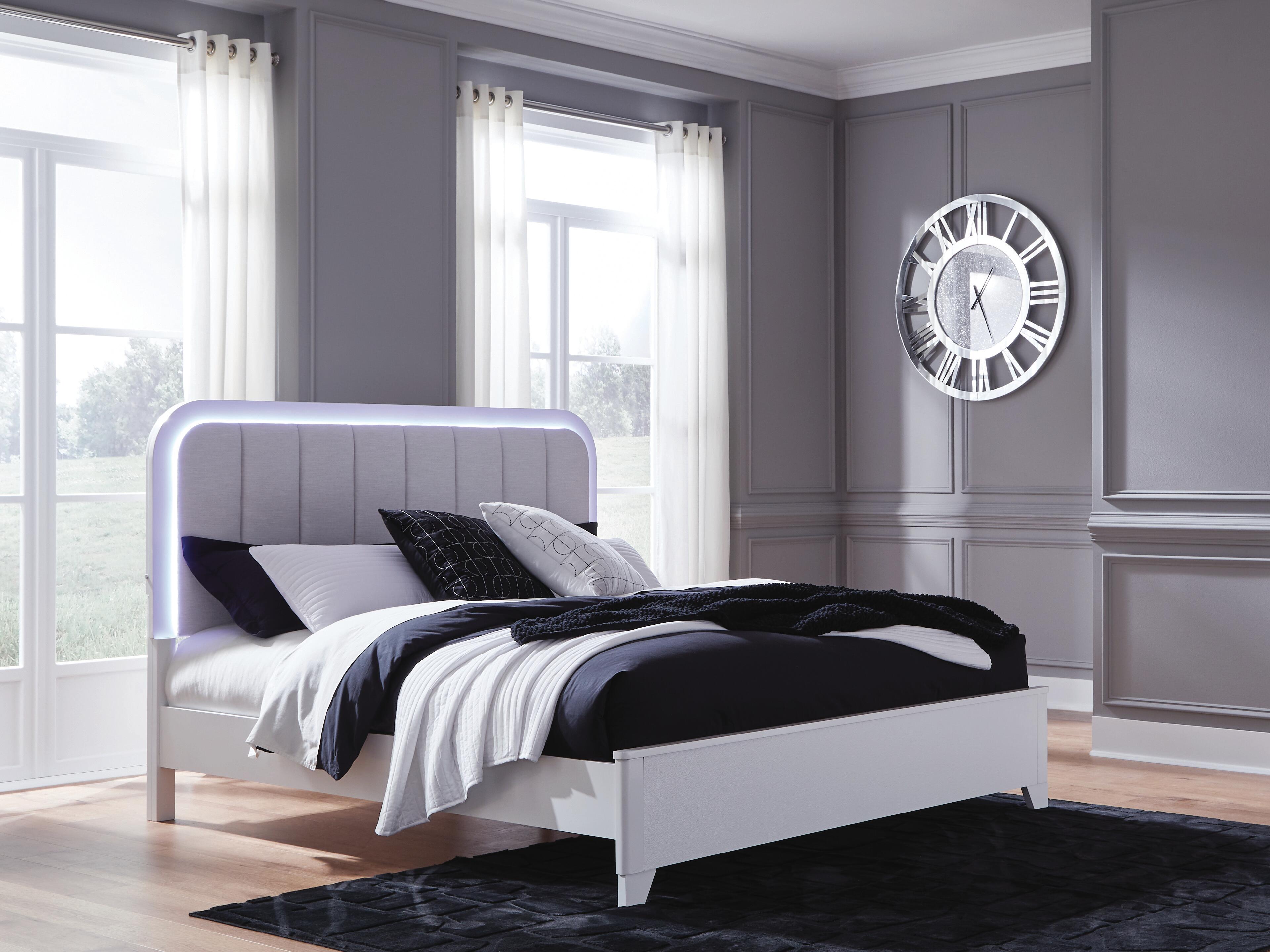 Jarlee Panel Bed, Dresser, Mirror and Nightstand