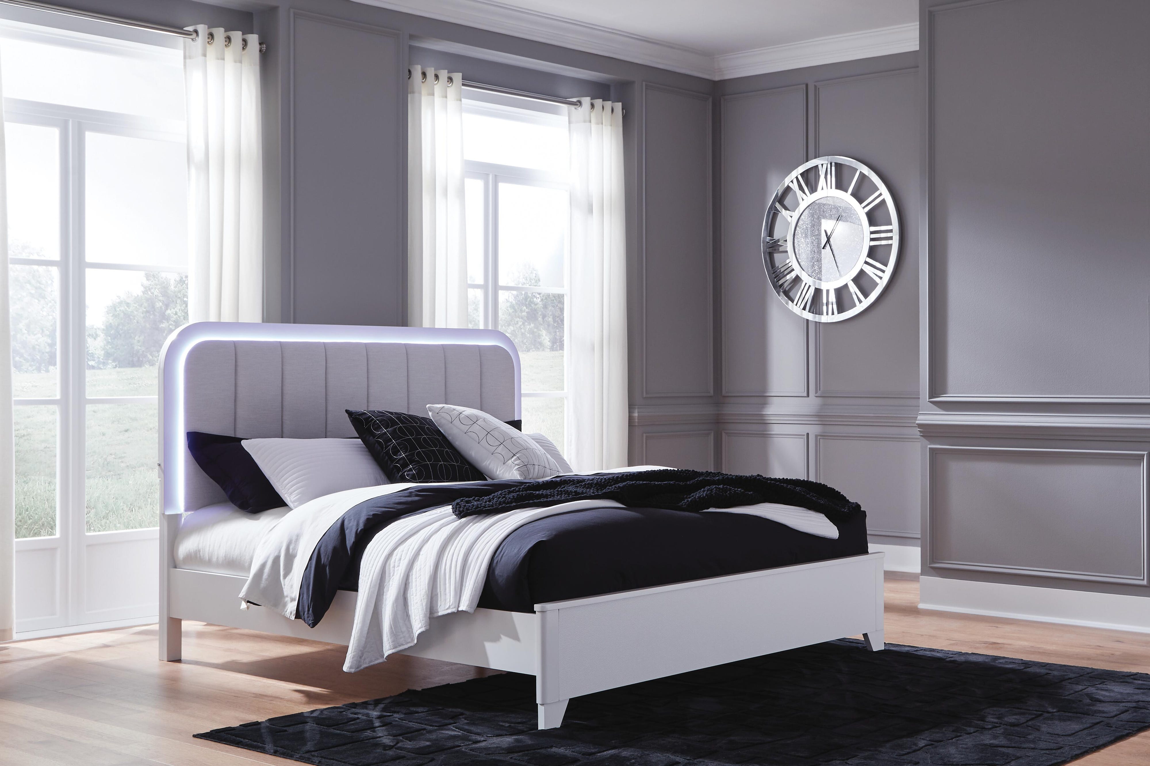 Jarlee Panel Bed, Dresser, Mirror and Nightstand