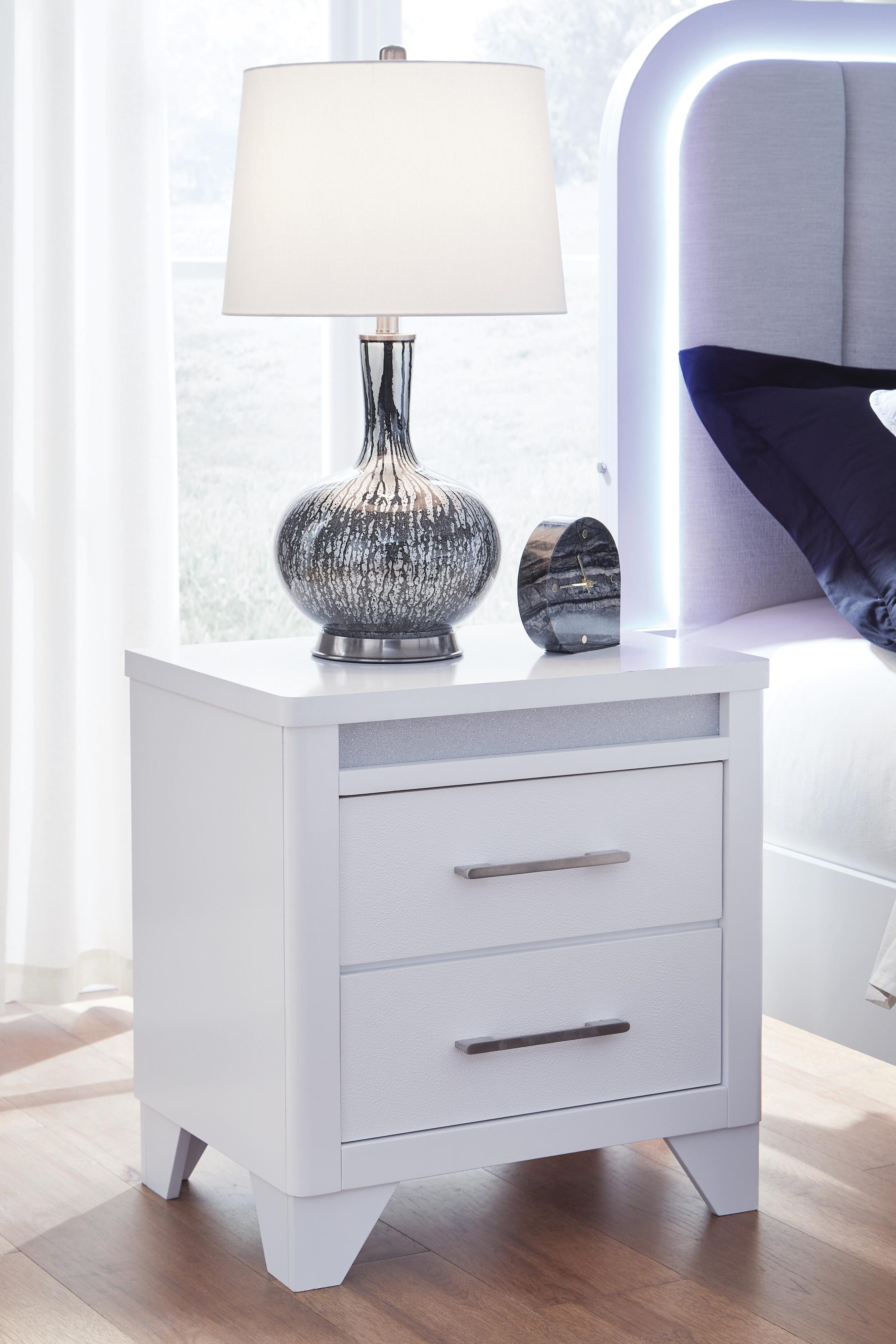 Jarlee Panel Bed, Dresser, Mirror and Nightstand