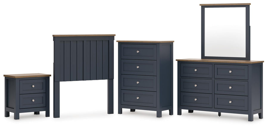 Landocken Panel Headboard, Dresser, Mirror, Chest and Nightstand