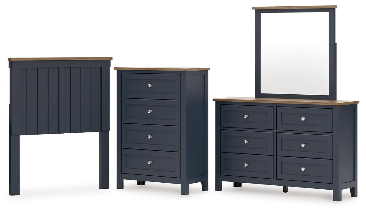 Landocken Panel Headboard, Dresser, Mirror and Chest