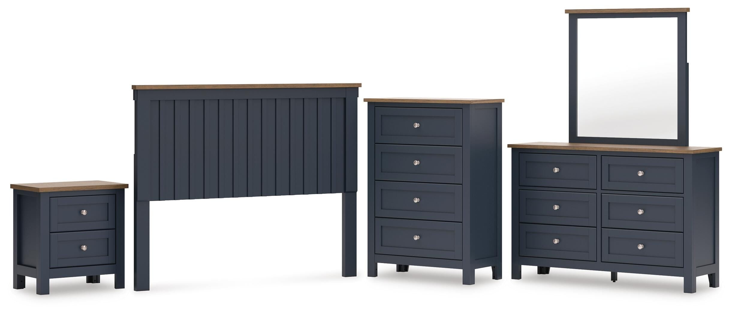 Landocken Panel Headboard, Dresser, Mirror, Chest and Nightstand