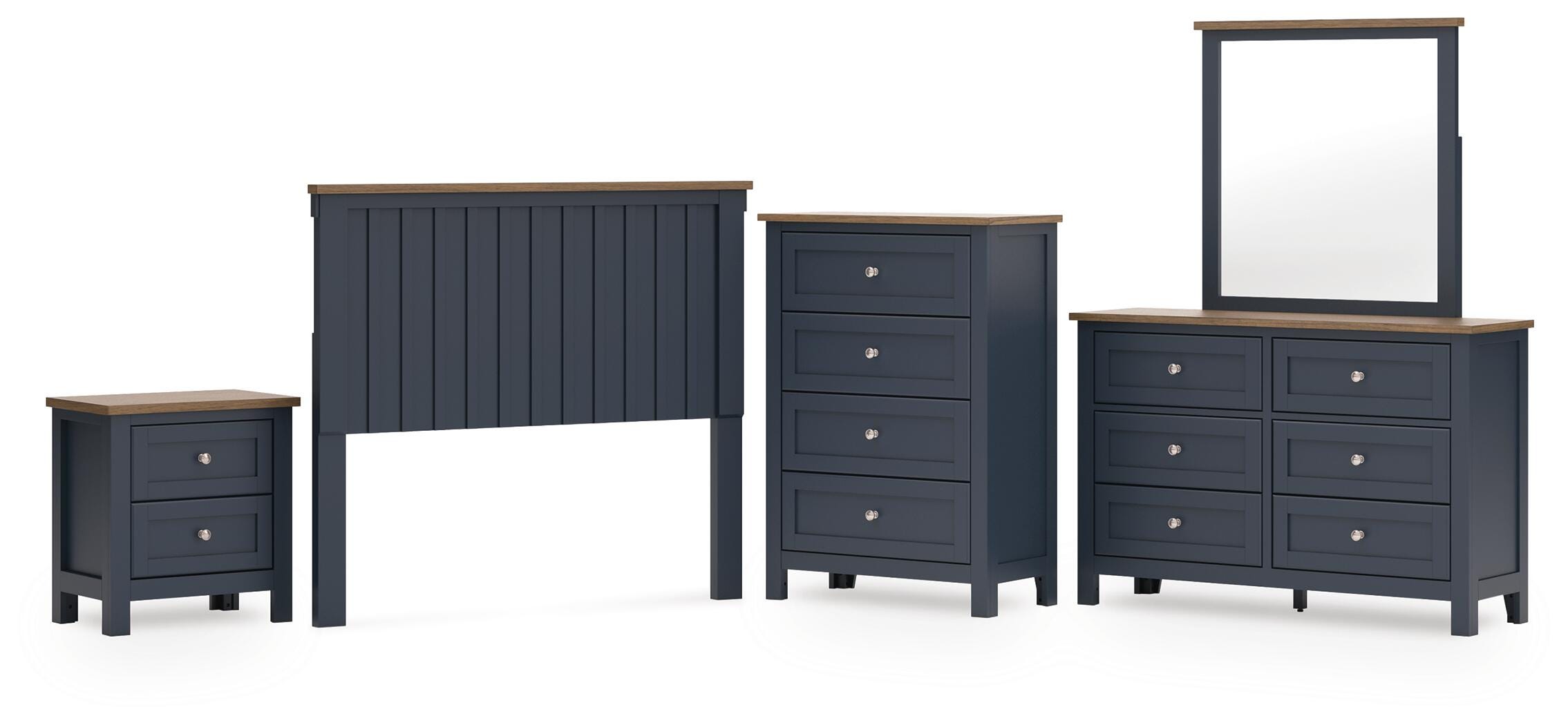 Landocken Panel Headboard, Dresser, Mirror, Chest and Nightstand
