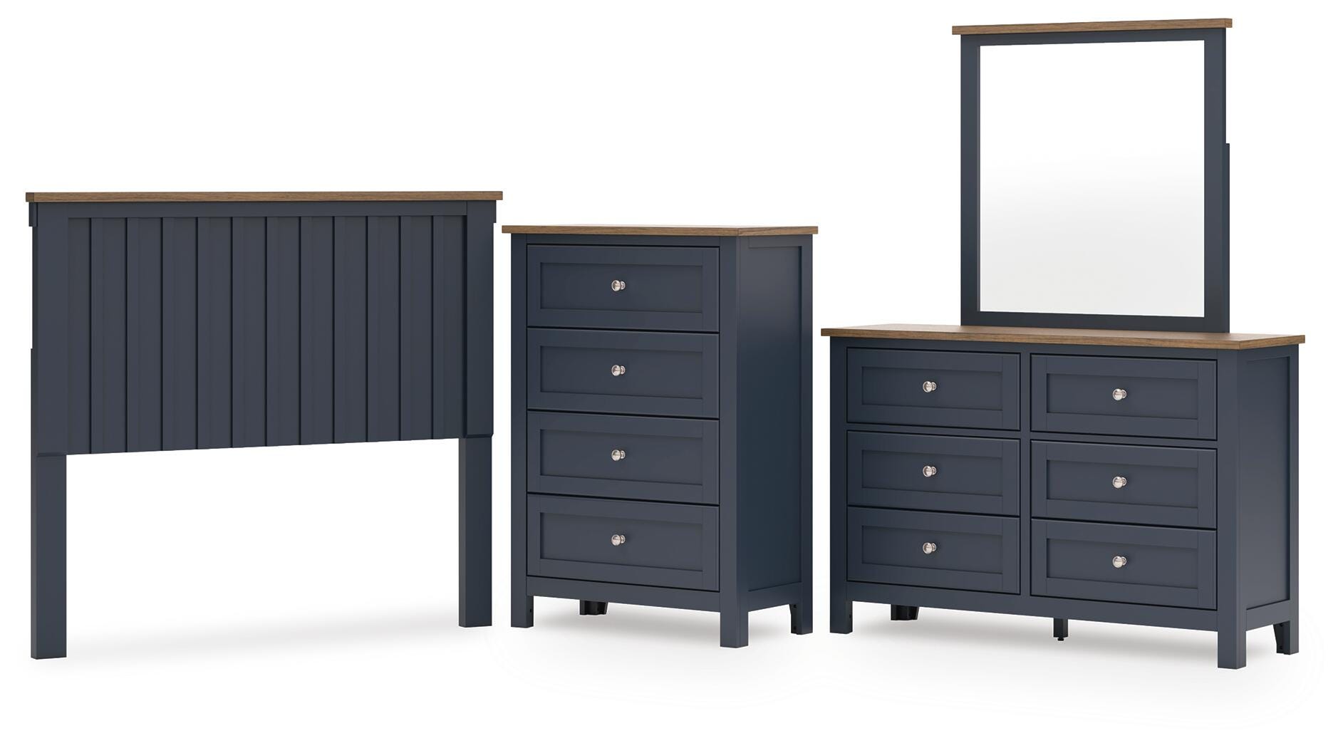 Landocken Panel Headboard, Dresser, Mirror and Chest