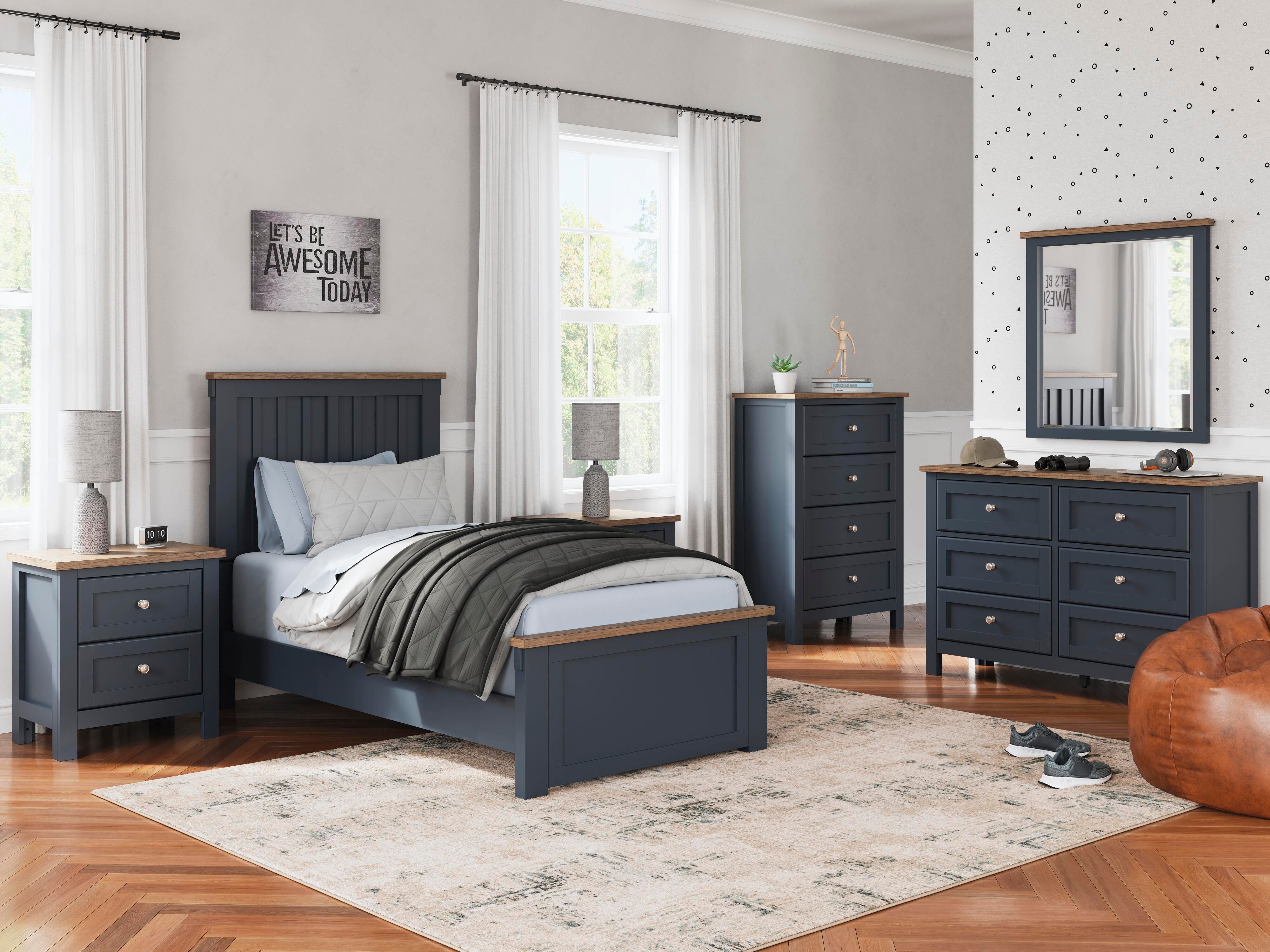 Landocken Panel Bed, Dresser and 2 Nightstands