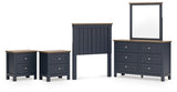 Landocken Panel Headboard, Dresser, Mirror and 2 Nightstands