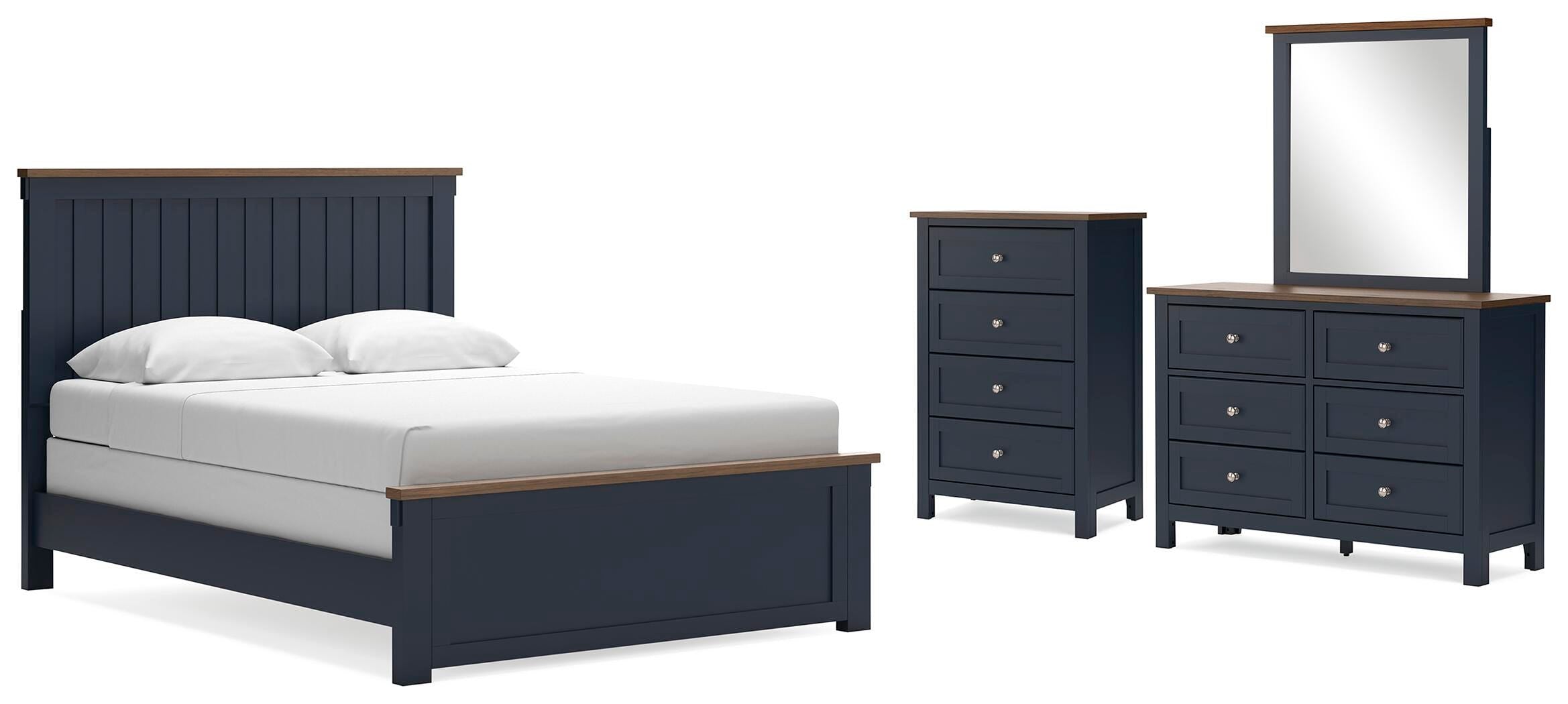 Landocken Panel Bed, Dresser, Mirror and Chest