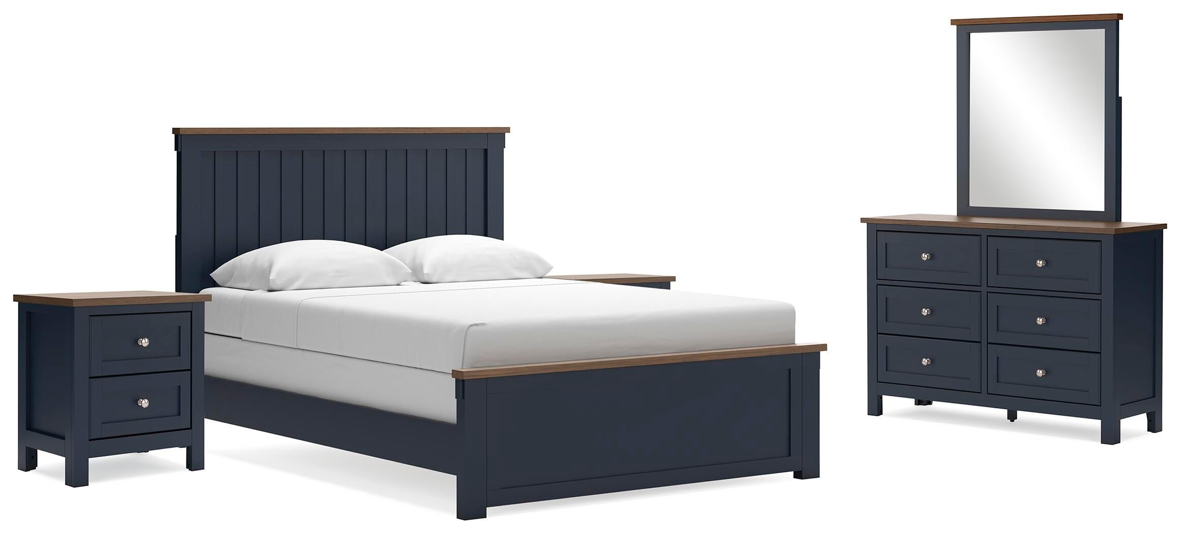 Landocken Panel Bed, Dresser, Mirror and 2 Nightstands