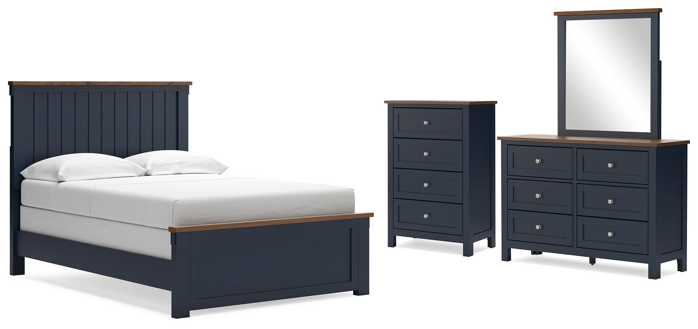 Landocken Panel Bed, Dresser, Mirror and Chest