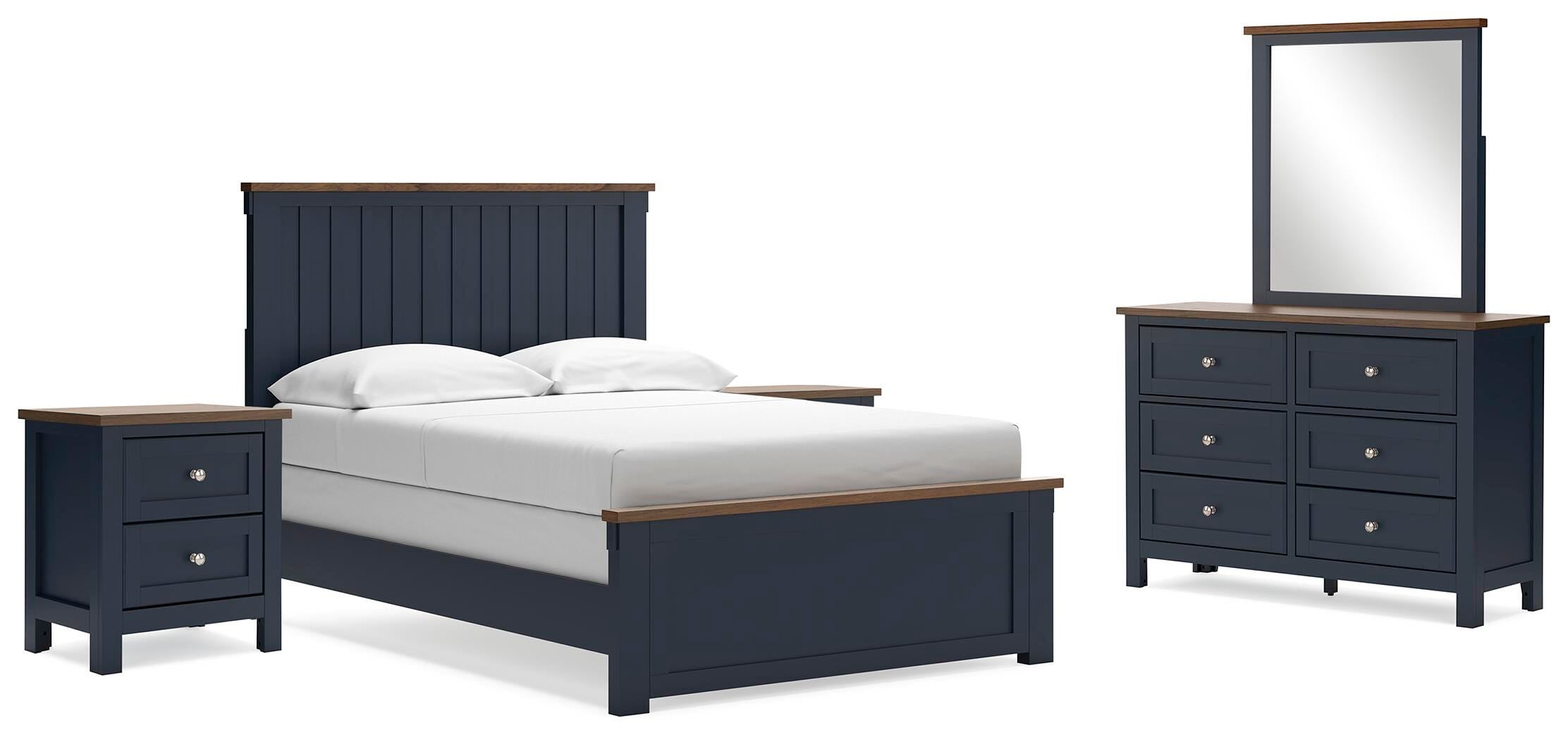 Landocken Panel Bed, Dresser, Mirror and 2 Nightstands