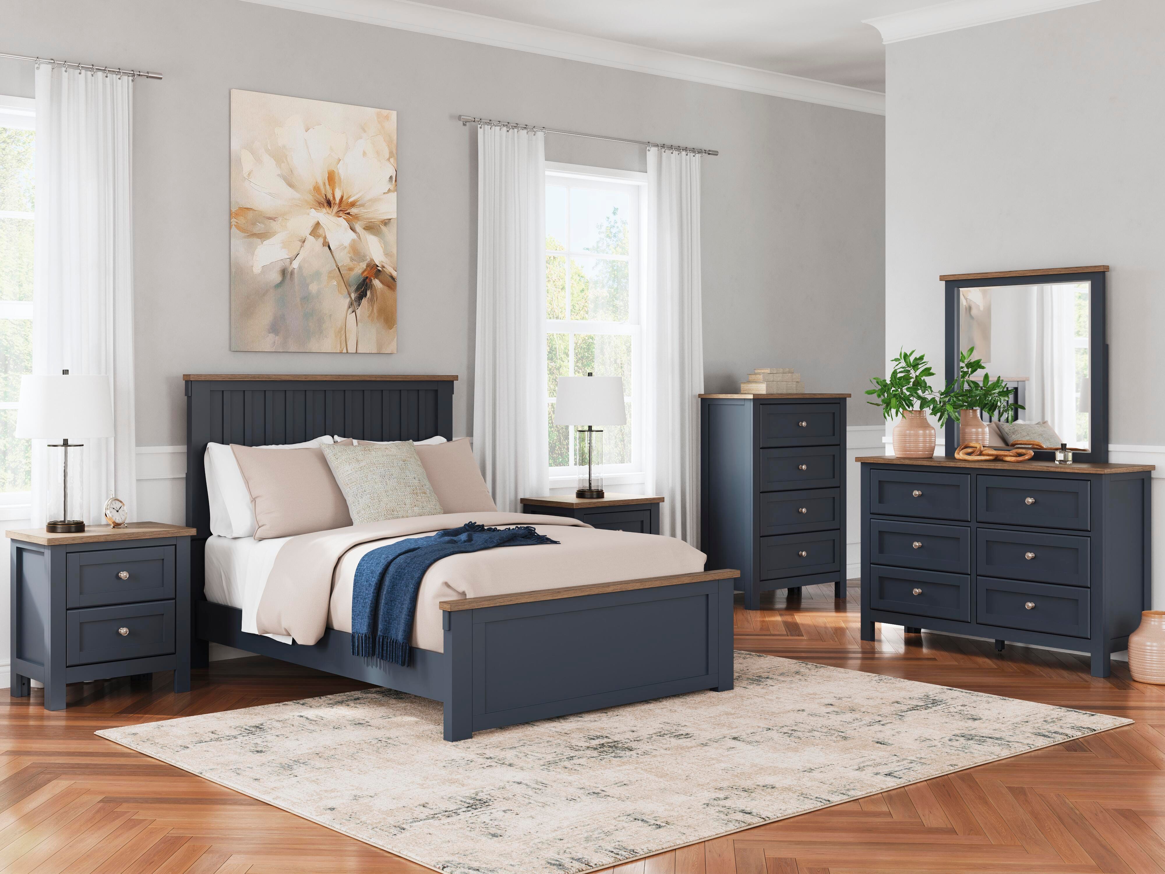 Landocken Panel Bed, Dresser, Mirror and Nightstand