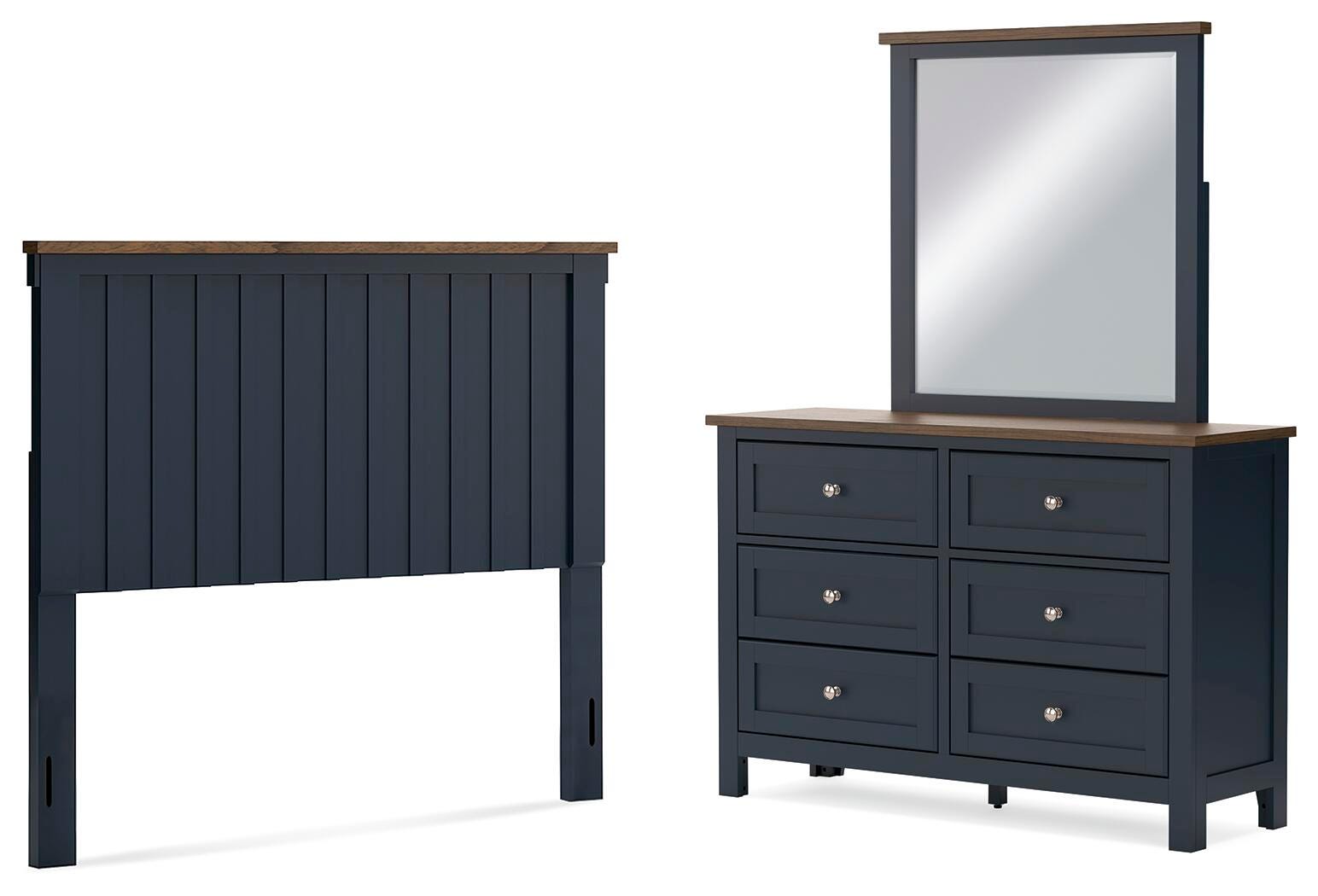 Landocken Panel Headboard, Dresser and Mirror