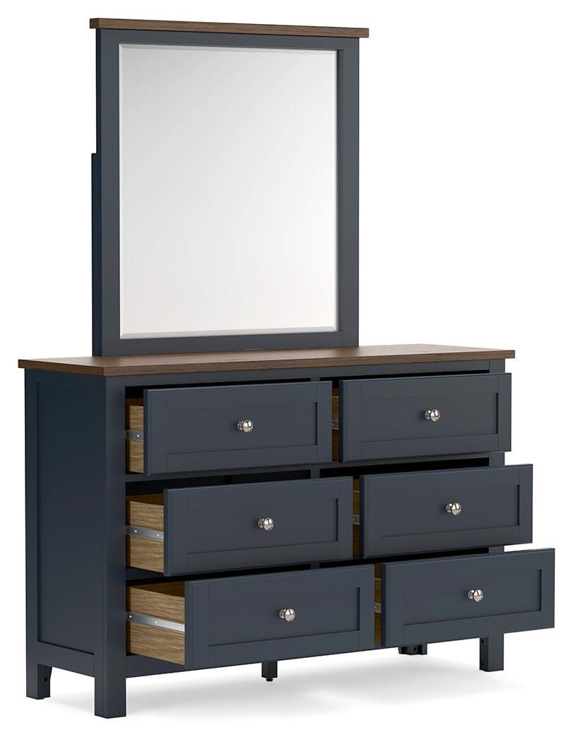 Landocken Panel Headboard, Dresser, Mirror, Chest and 2 Nightstands