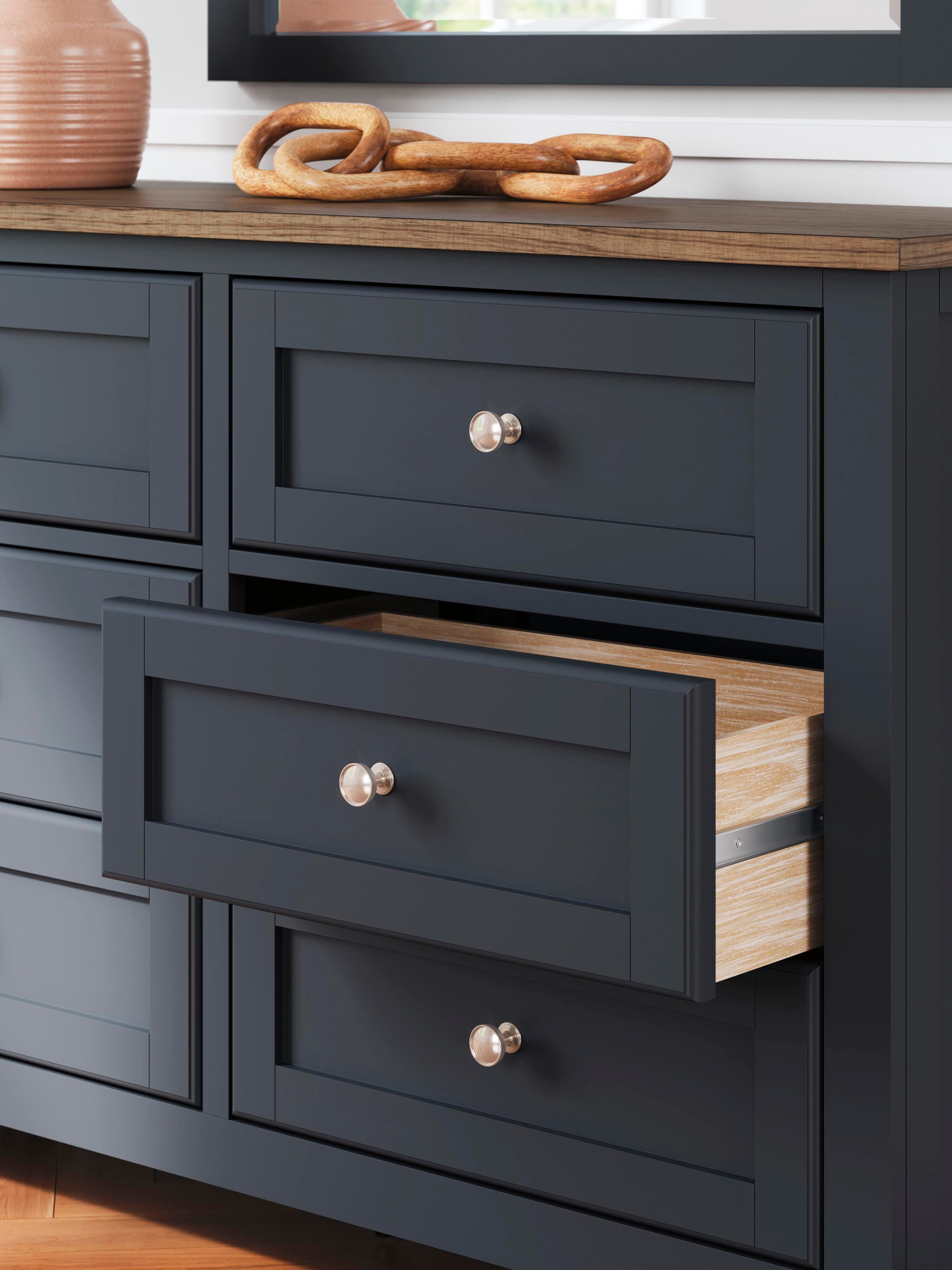 Landocken Panel Bed, Dresser, Mirror and 2 Nightstands
