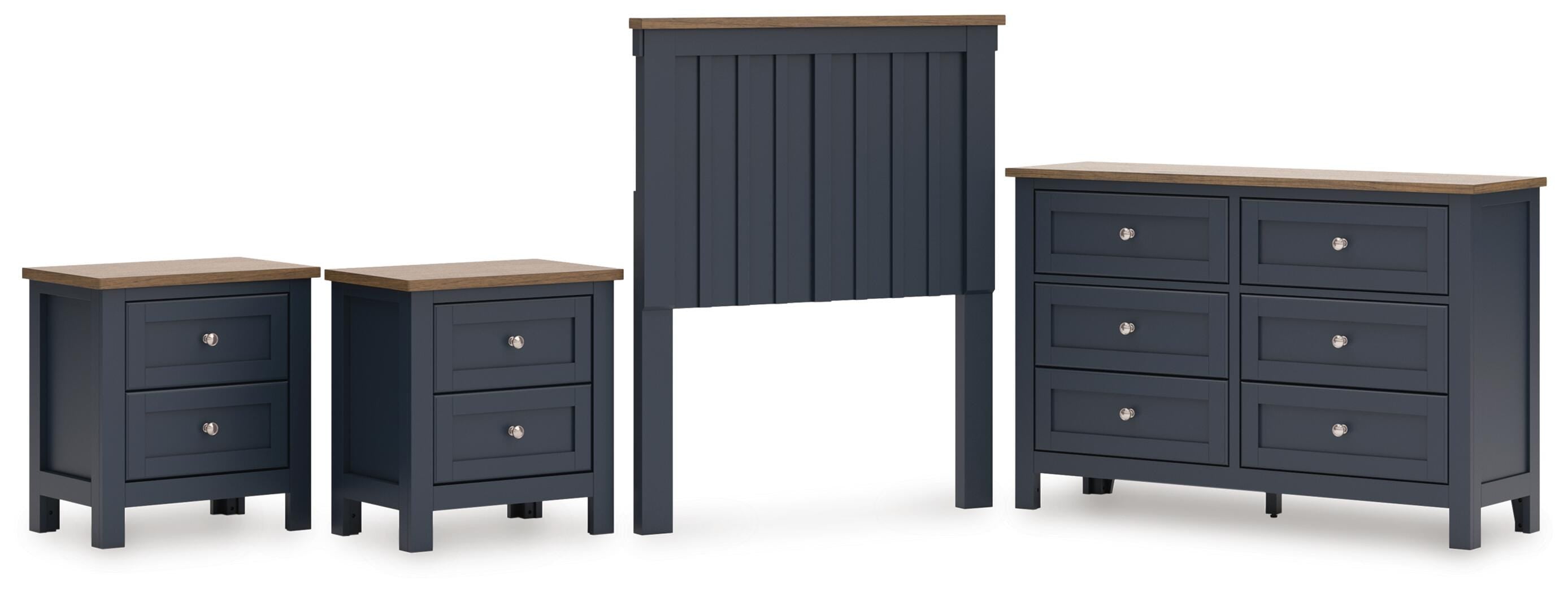 Landocken Panel Headboard, Dresser and 2 Nightstands