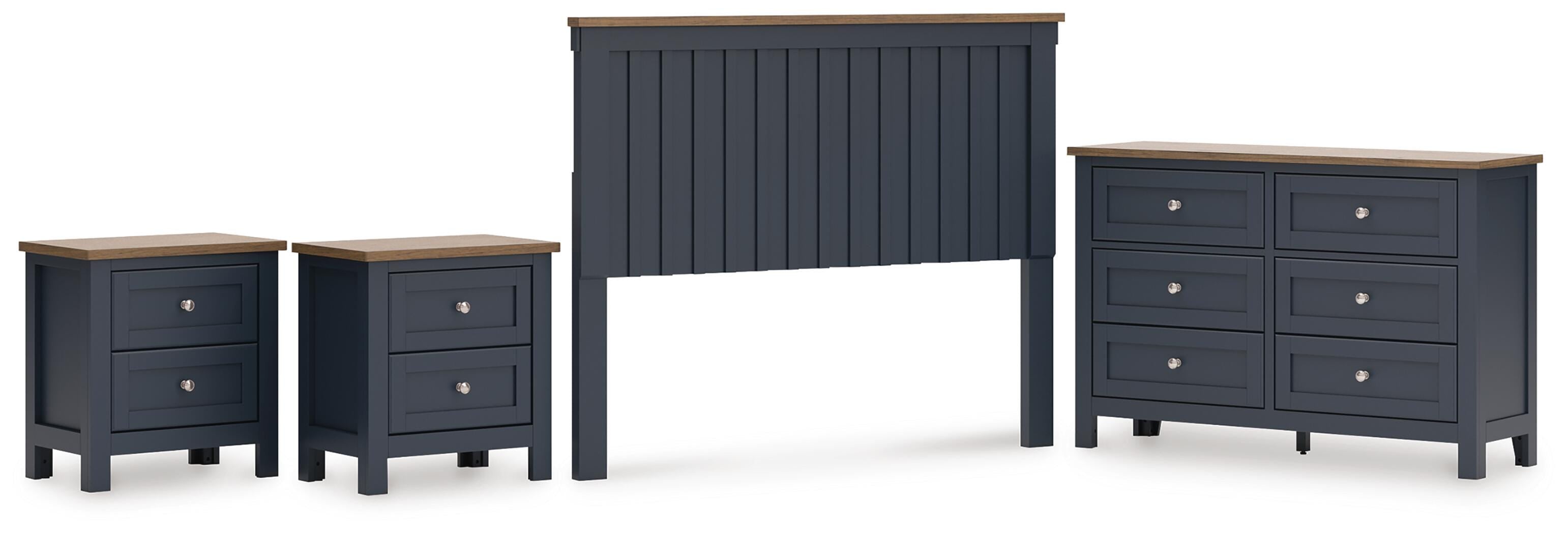 Landocken Panel Headboard, Dresser and 2 Nightstands