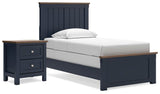 Landocken Panel Bed and Nightstand