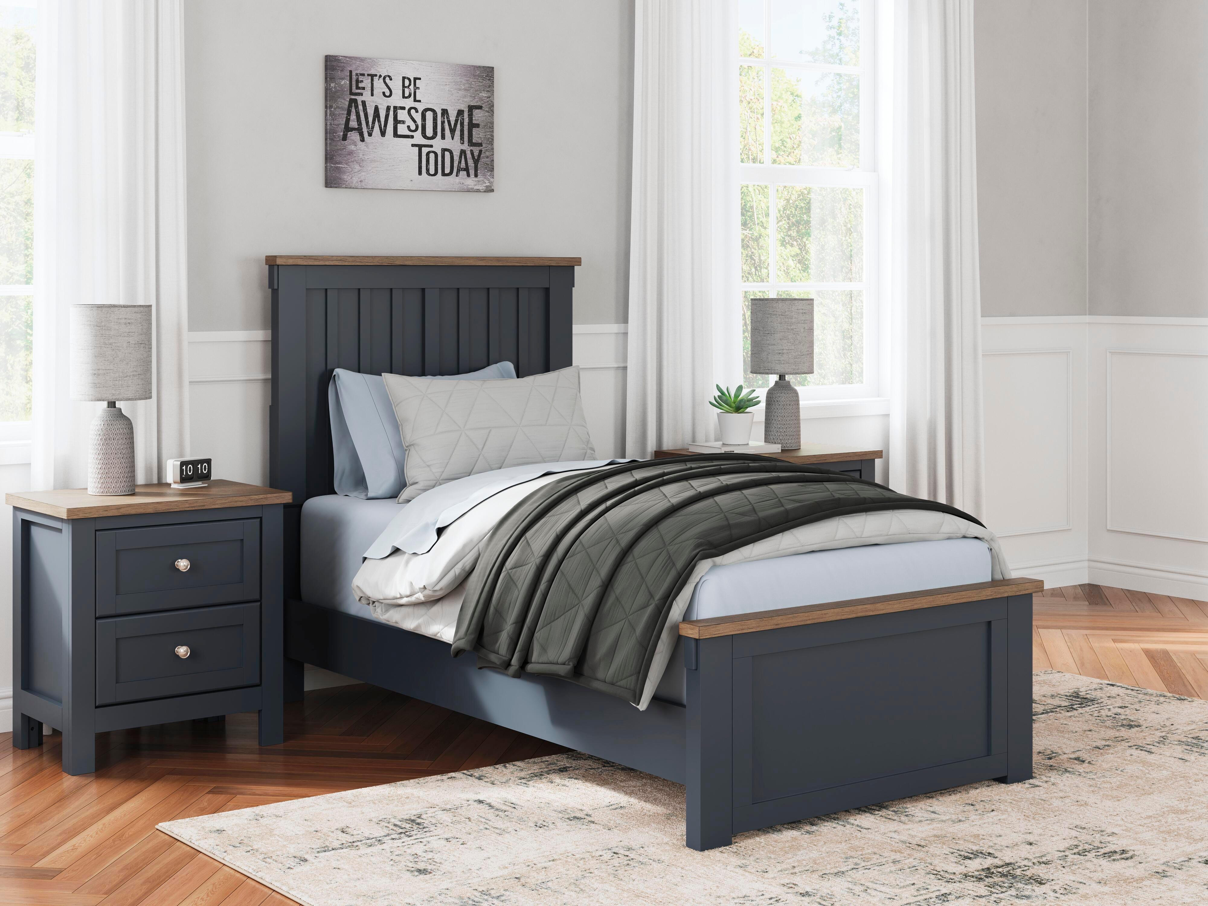 Landocken Panel Bed, Dresser, Mirror and 2 Nightstands