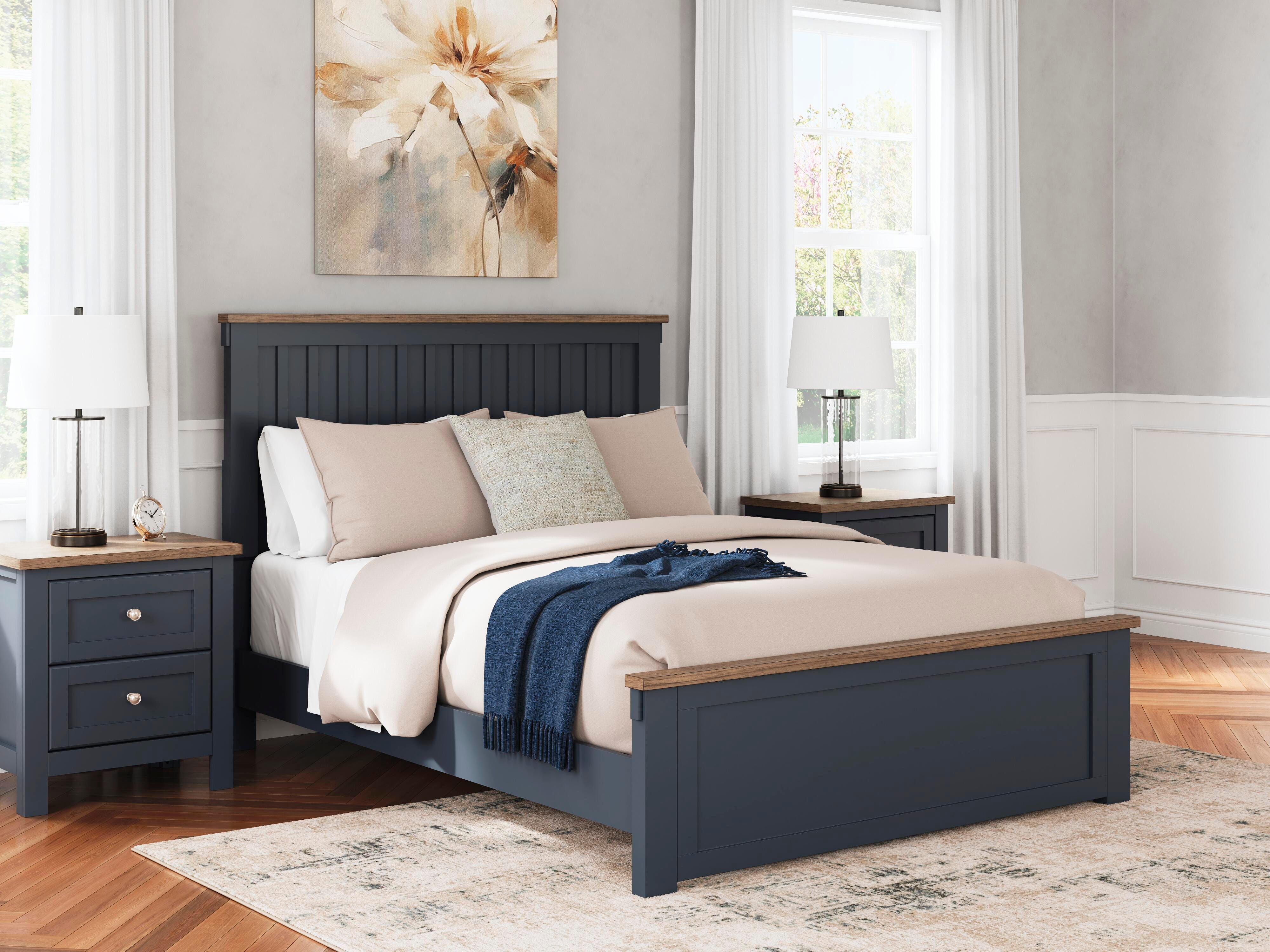 Landocken Panel Bed, Dresser, Mirror and 2 Nightstands