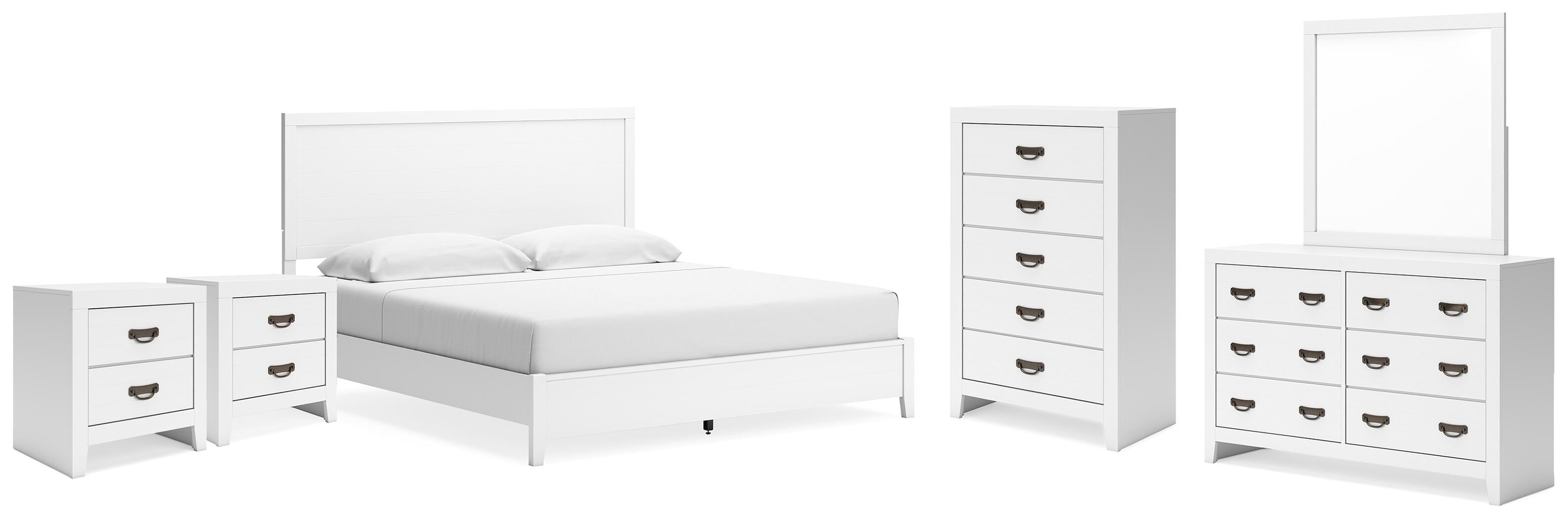 Binterglen Panel Bed, Dresser, Mirror, Chest and 2 Nightstands