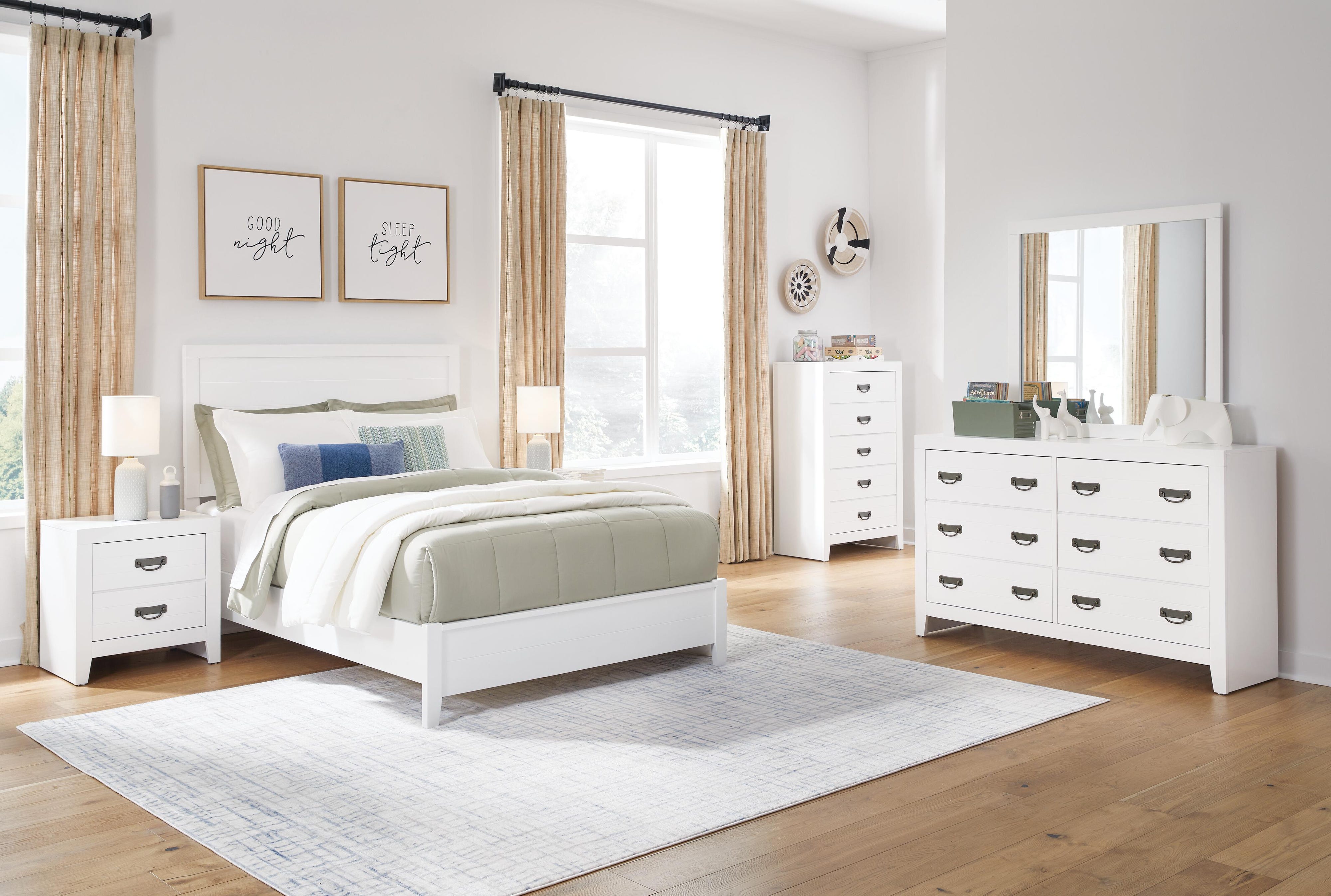 Binterglen Panel Bed, Dresser and Nightstand