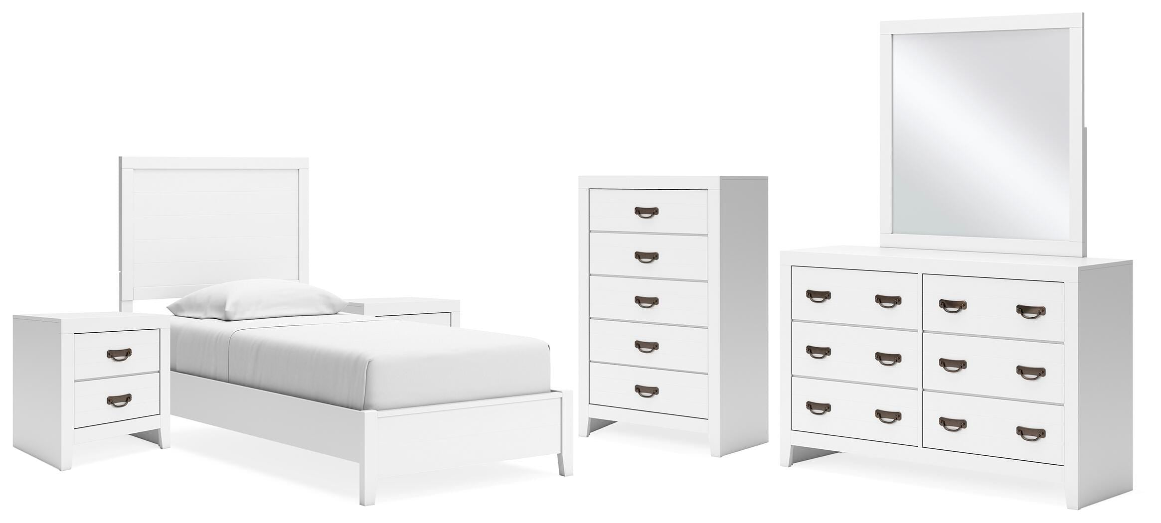 Binterglen Panel Bed, Dresser, Mirror, Chest and 2 Nightstands