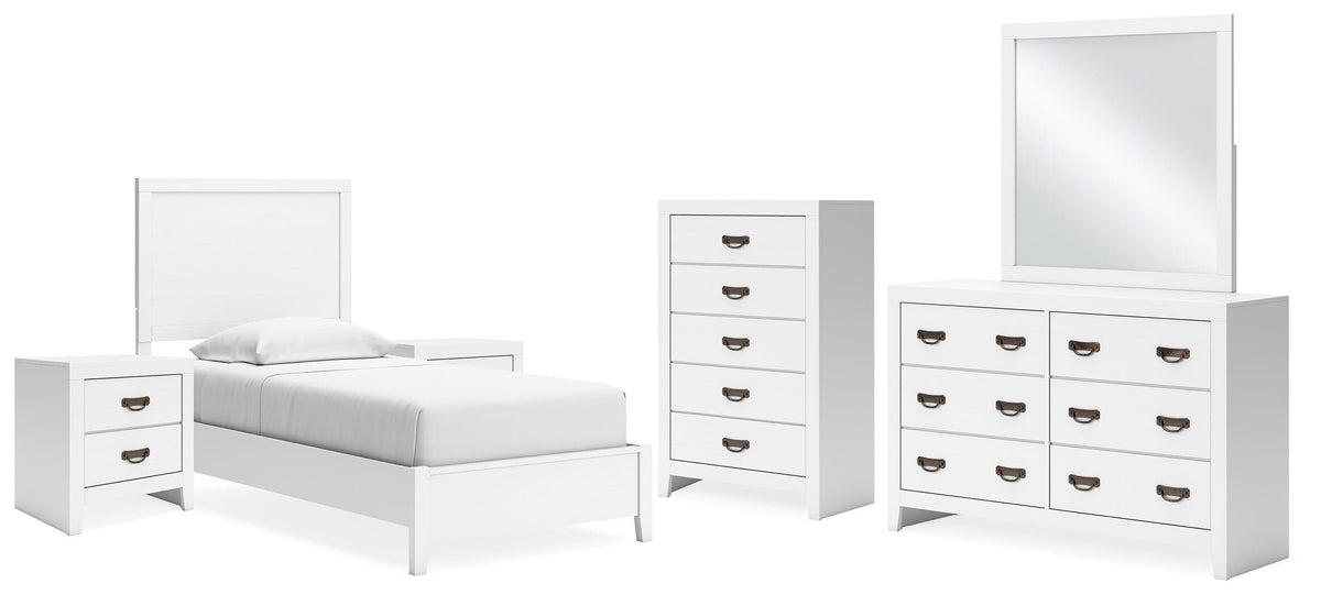 Binterglen Panel Bed, Dresser, Mirror, Chest and 2 Nightstands