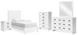 Binterglen Panel Bed, Dresser, Mirror, Chest and 2 Nightstands