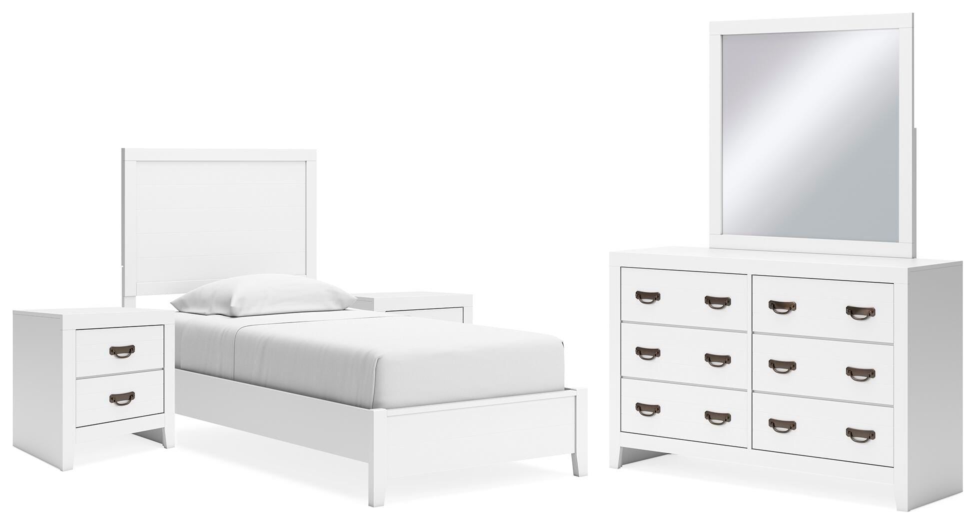 Binterglen Panel Bed, Dresser, Mirror and 2 Nightstands