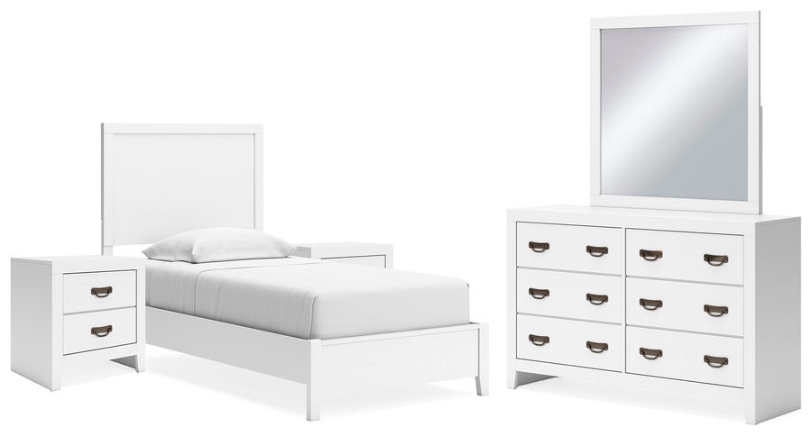 Binterglen Panel Bed, Dresser, Mirror and 2 Nightstands