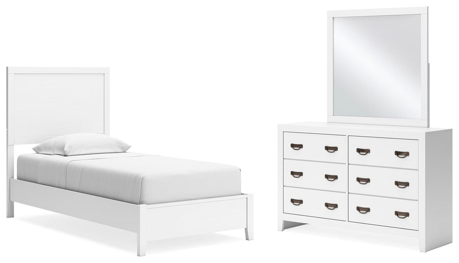 Binterglen Panel Bed with Mirrored Dresser
